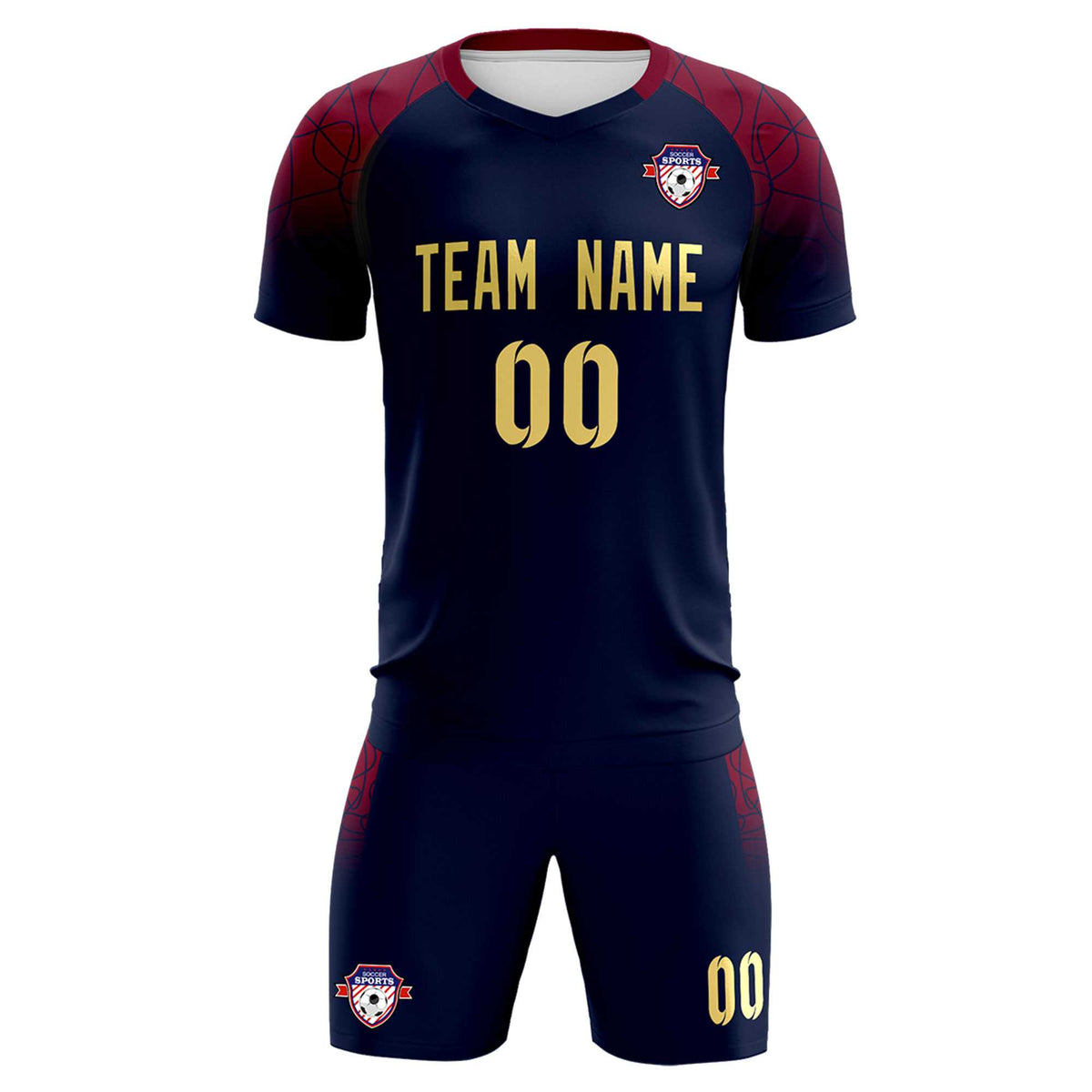 Custom Navy Classic Football Training Kit Jersey For Adults/Kids