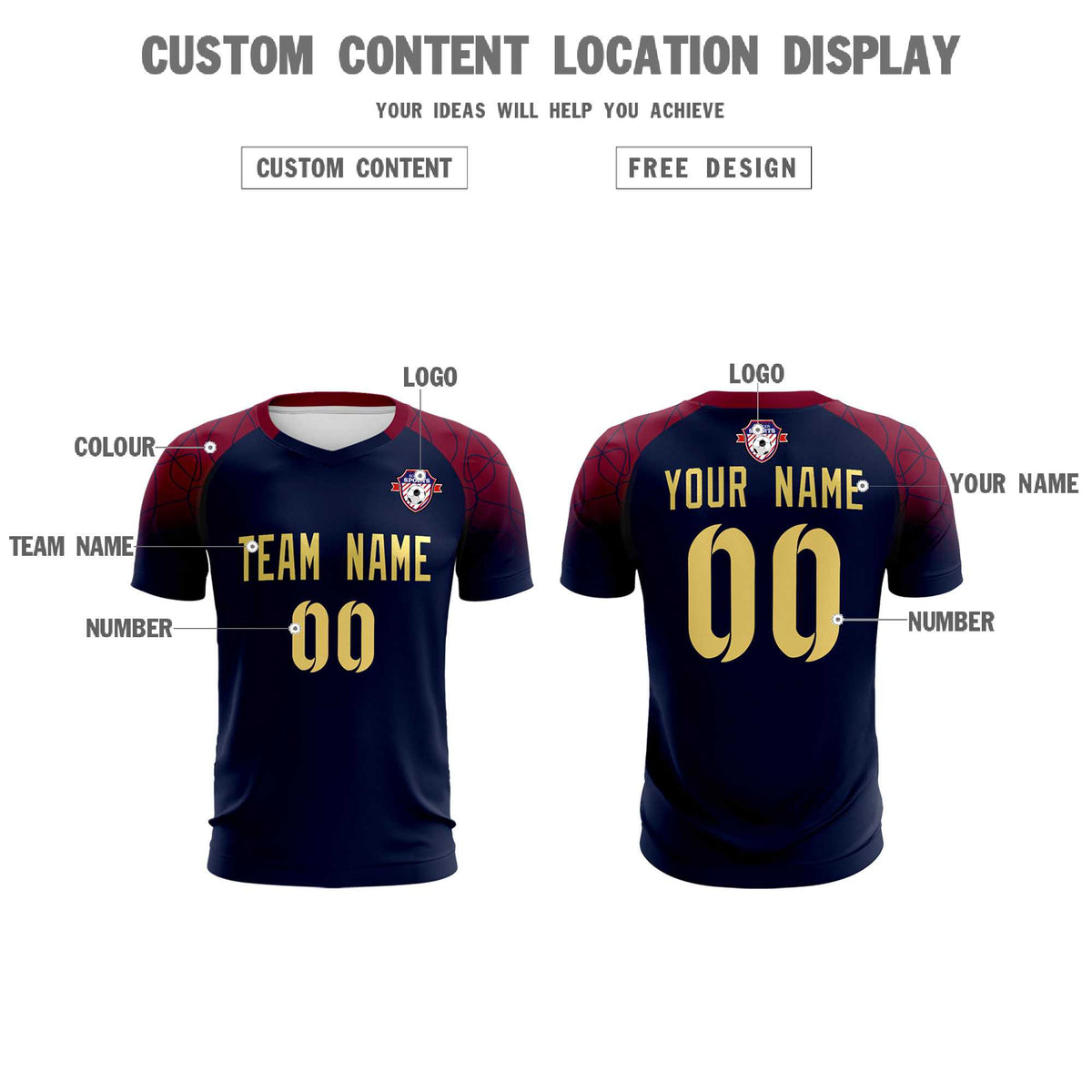 Custom Navy Classic Football Training Kit Jersey For Adults/Kids