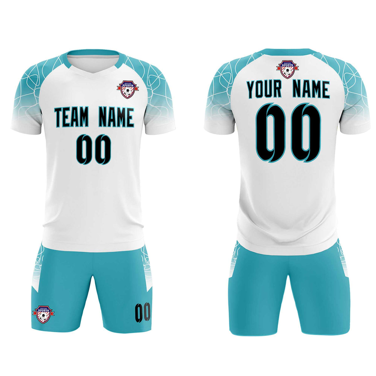 Custom White Classic Football Training Kit Jersey For Adults/Kids