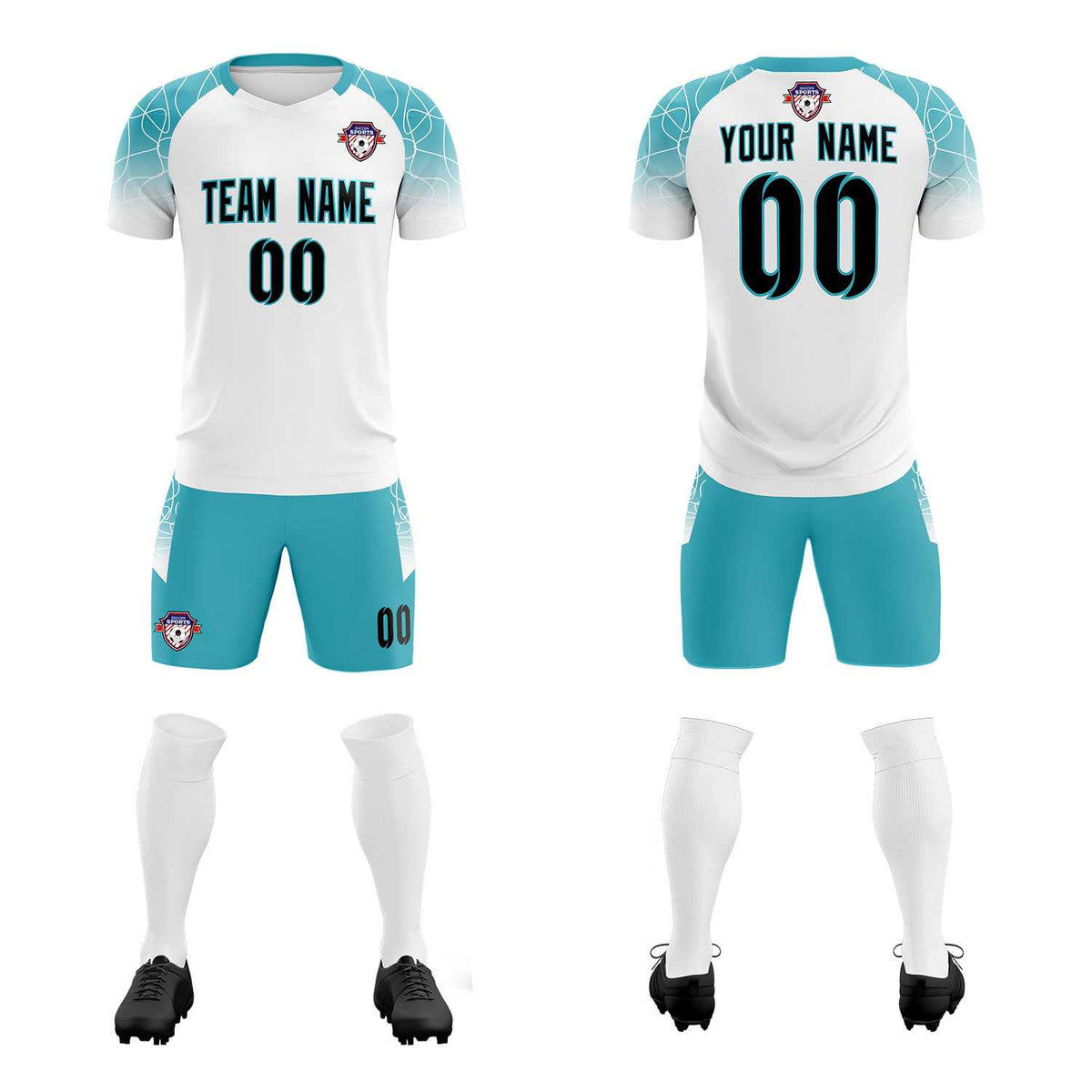 Custom White Classic Football Training Kit Jersey For Adults/Kids