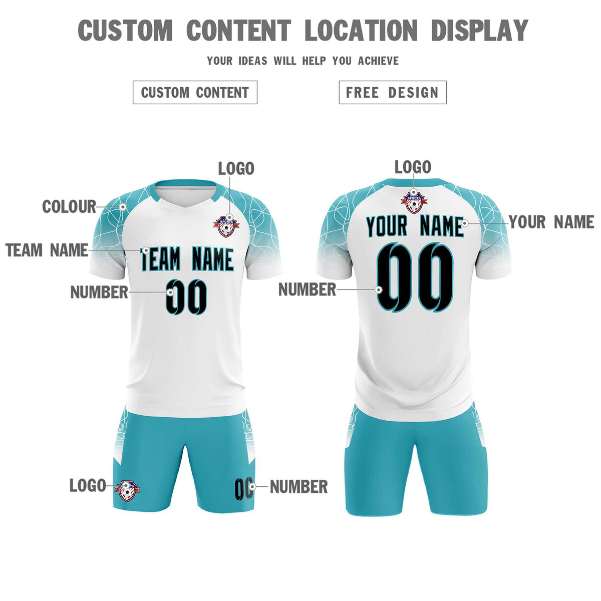 Custom White Classic Football Training Kit Jersey For Adults/Kids