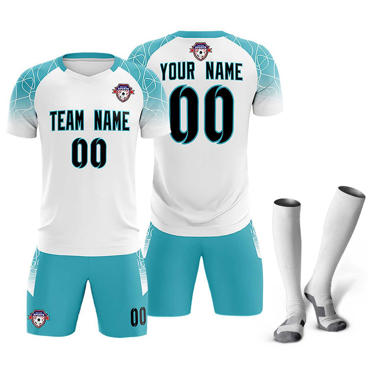 Custom White Classic Football Training Kit Jersey For Adults/Kids