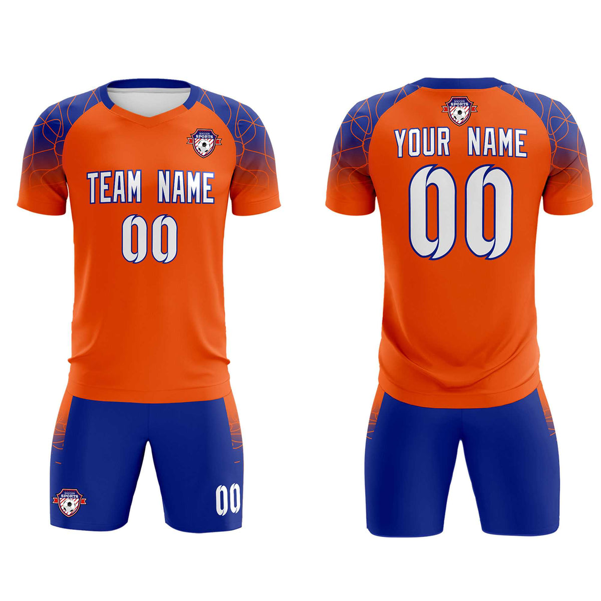 Custom Orange Classic Football Training Kit Jersey For Adults/Kids
