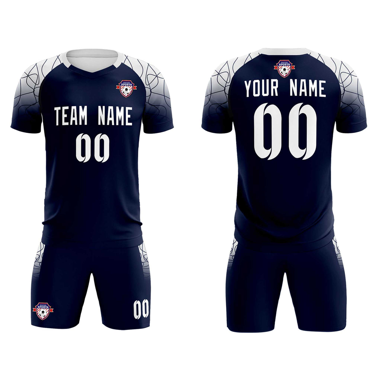 Custom Navy Classic Football Training Kit Jersey For Adults/Kids