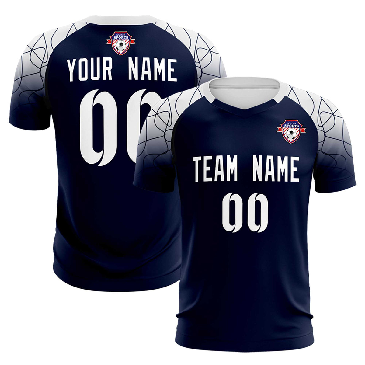 Custom Navy Classic Football Training Kit Jersey For Adults/Kids