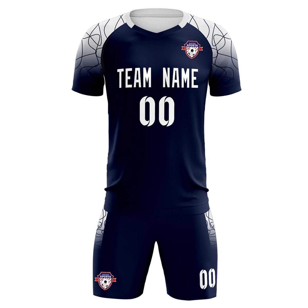 Custom Navy Classic Football Training Kit Jersey For Adults/Kids