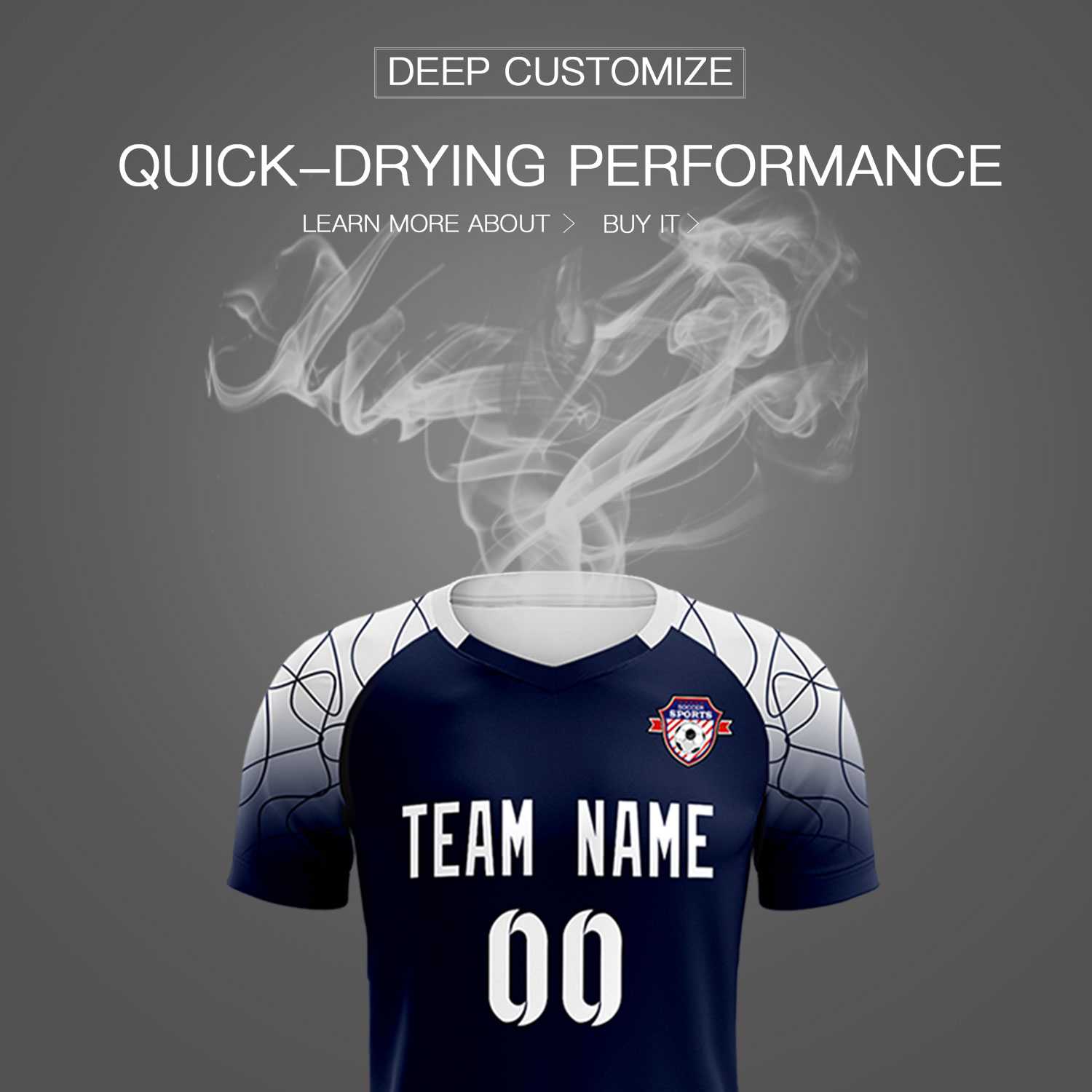 Custom Navy Classic Football Training Kit Jersey For Adults/Kids