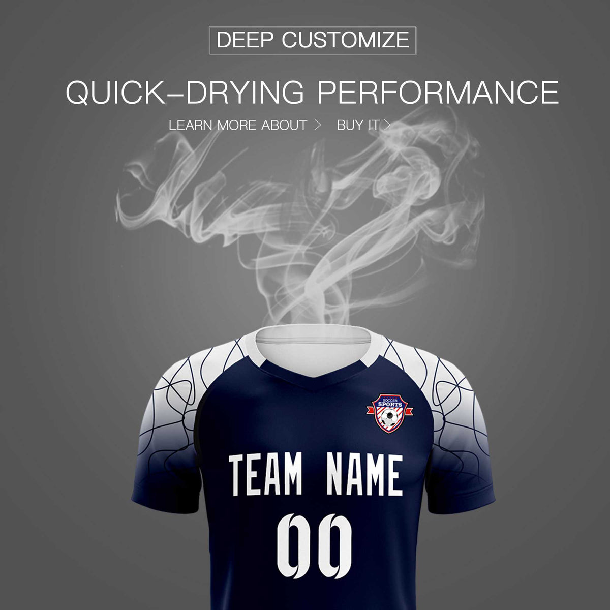 Custom Navy Classic Football Training Kit Jersey For Adults/Kids