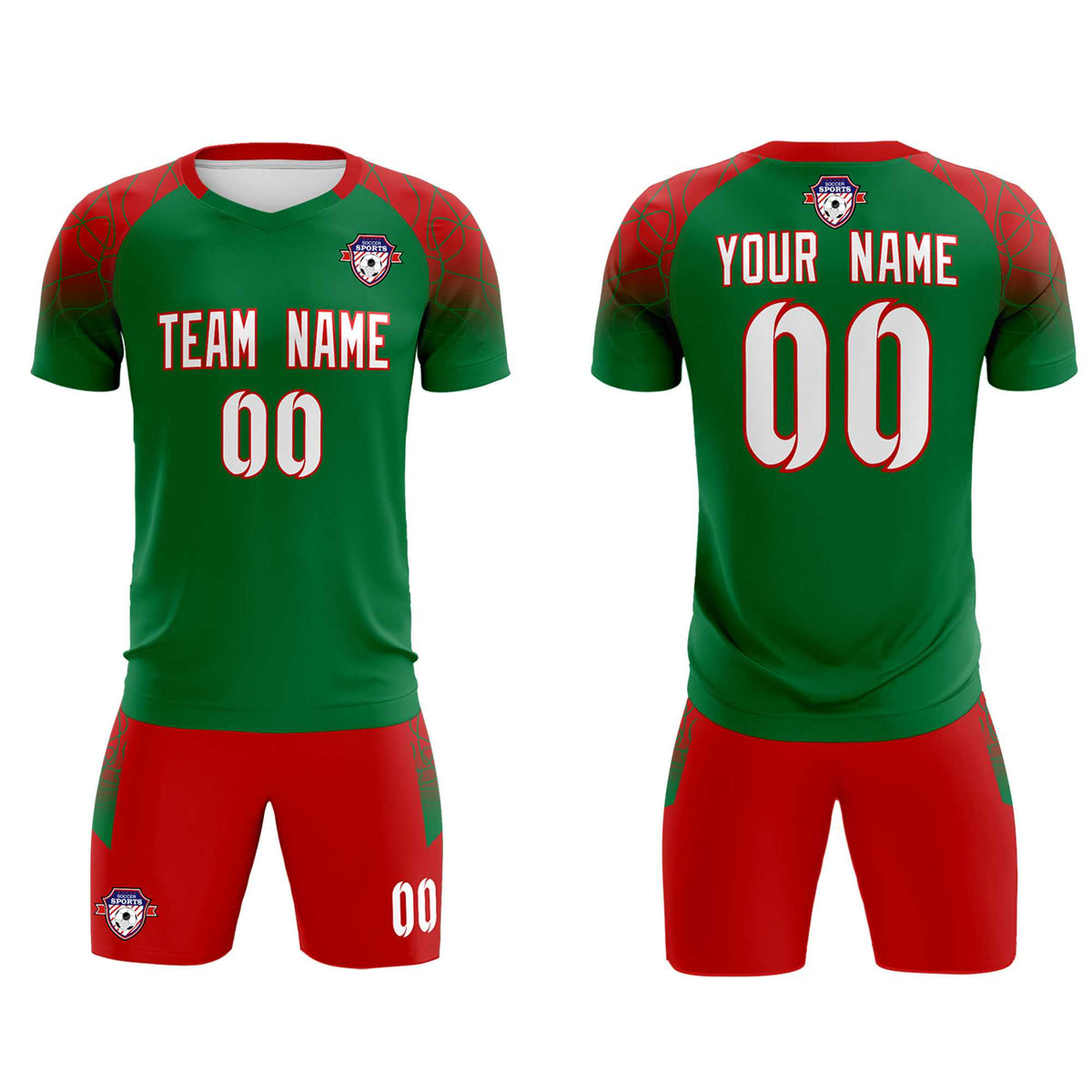 Custom Kelly Green Classic Football Training Kit Jersey For Adults/Kids