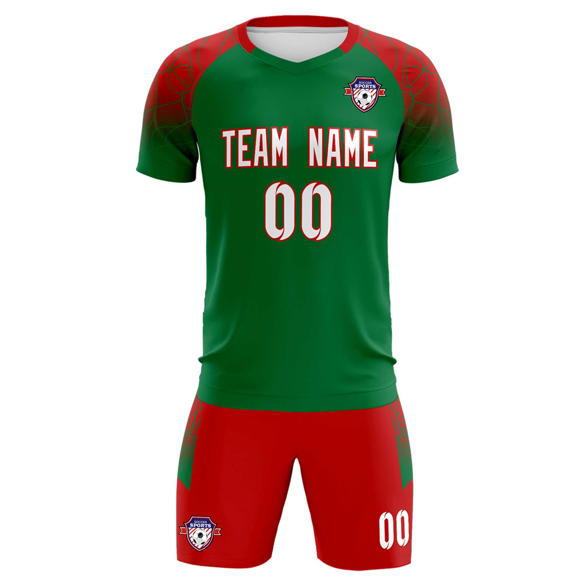 Custom Kelly Green Classic Football Training Kit Jersey For Adults/Kids