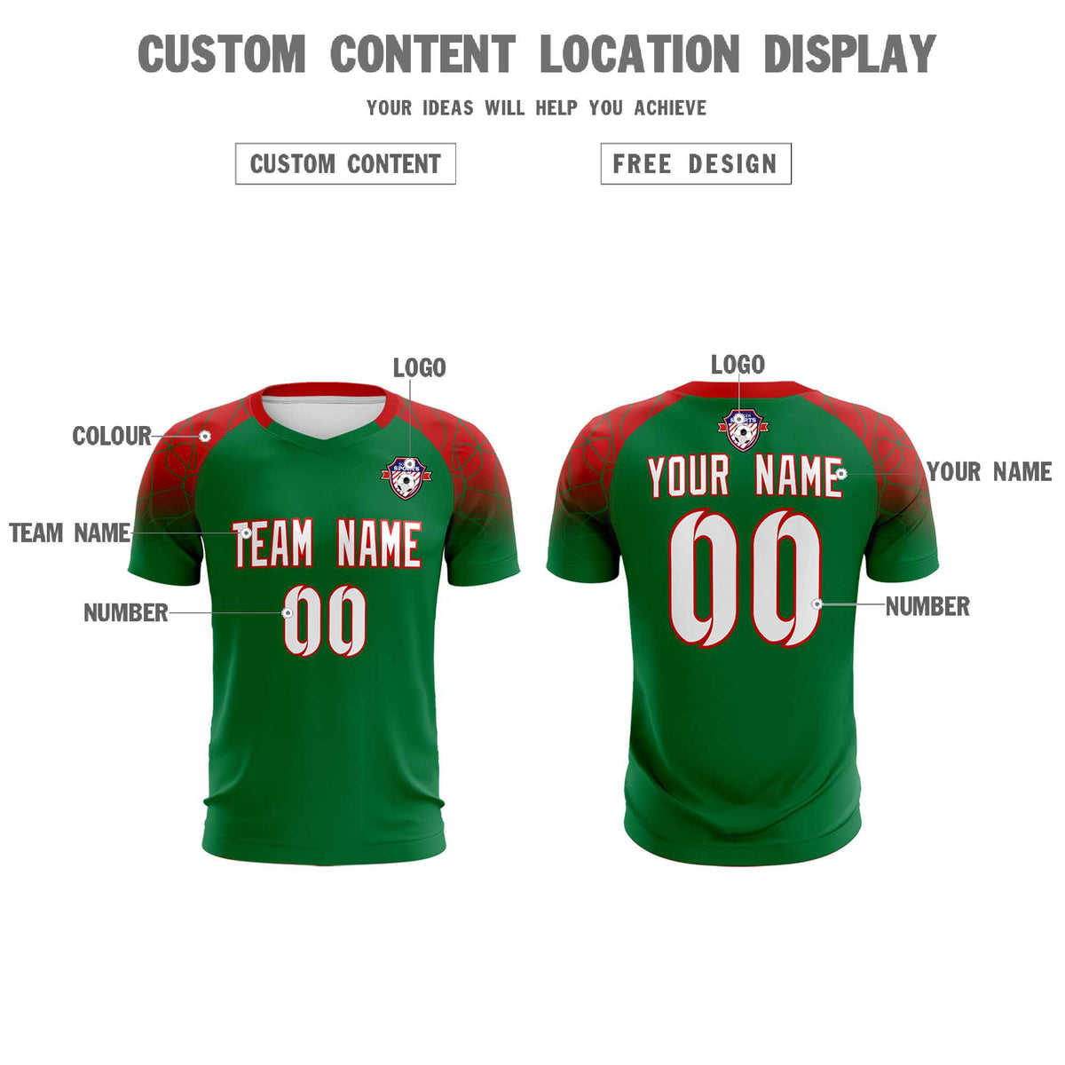 Custom Kelly Green Classic Football Training Kit Jersey For Adults/Kids
