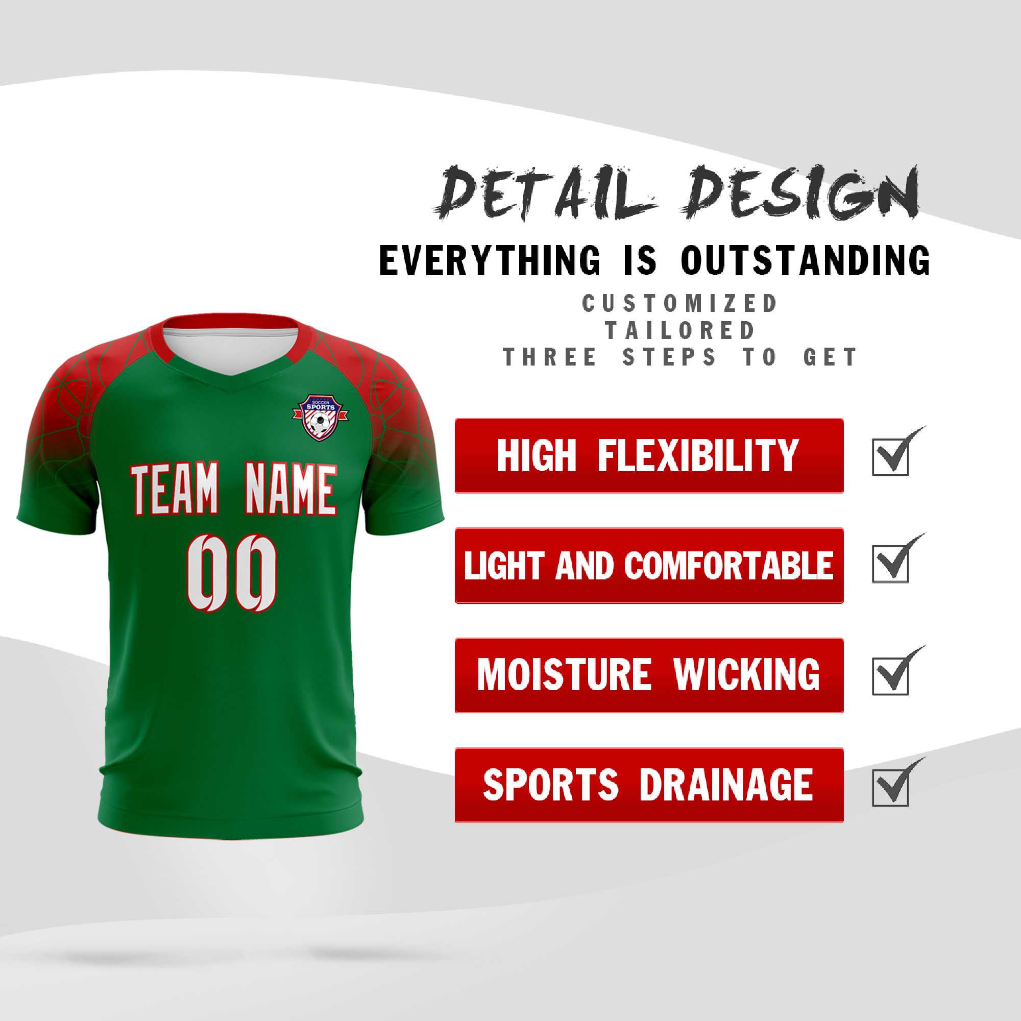 Custom Kelly Green Classic Football Training Kit Jersey For Adults/Kids