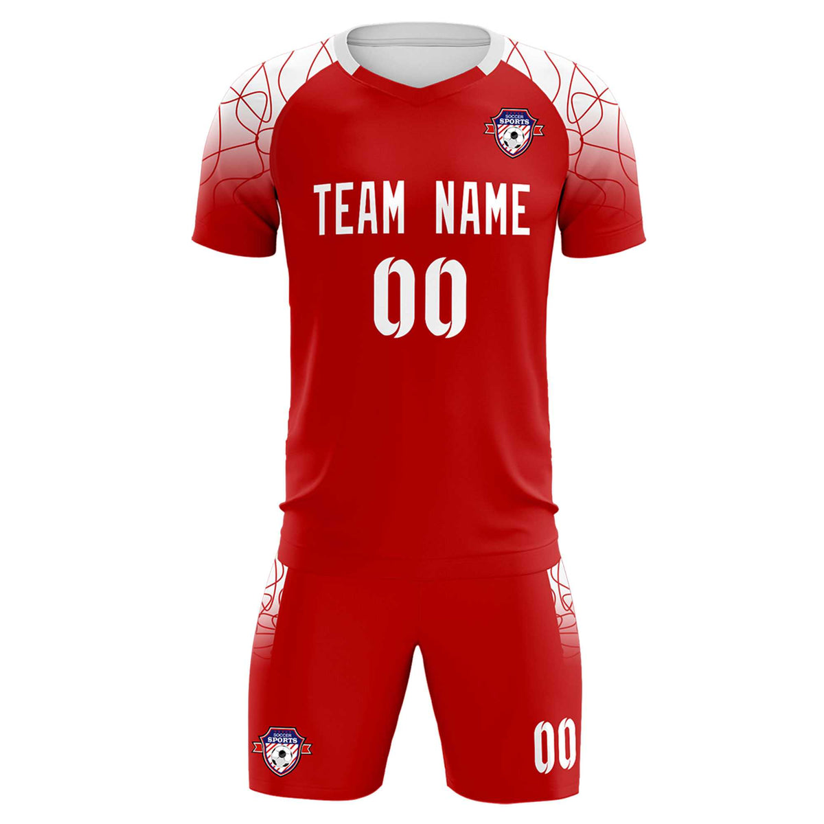 Custom Red Classic Football Training Kit Jersey For Adults/Kids