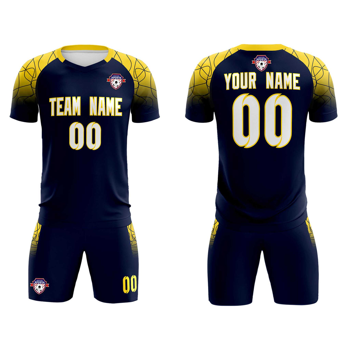 Custom Navy Classic Football Training Kit Jersey For Adults/Kids