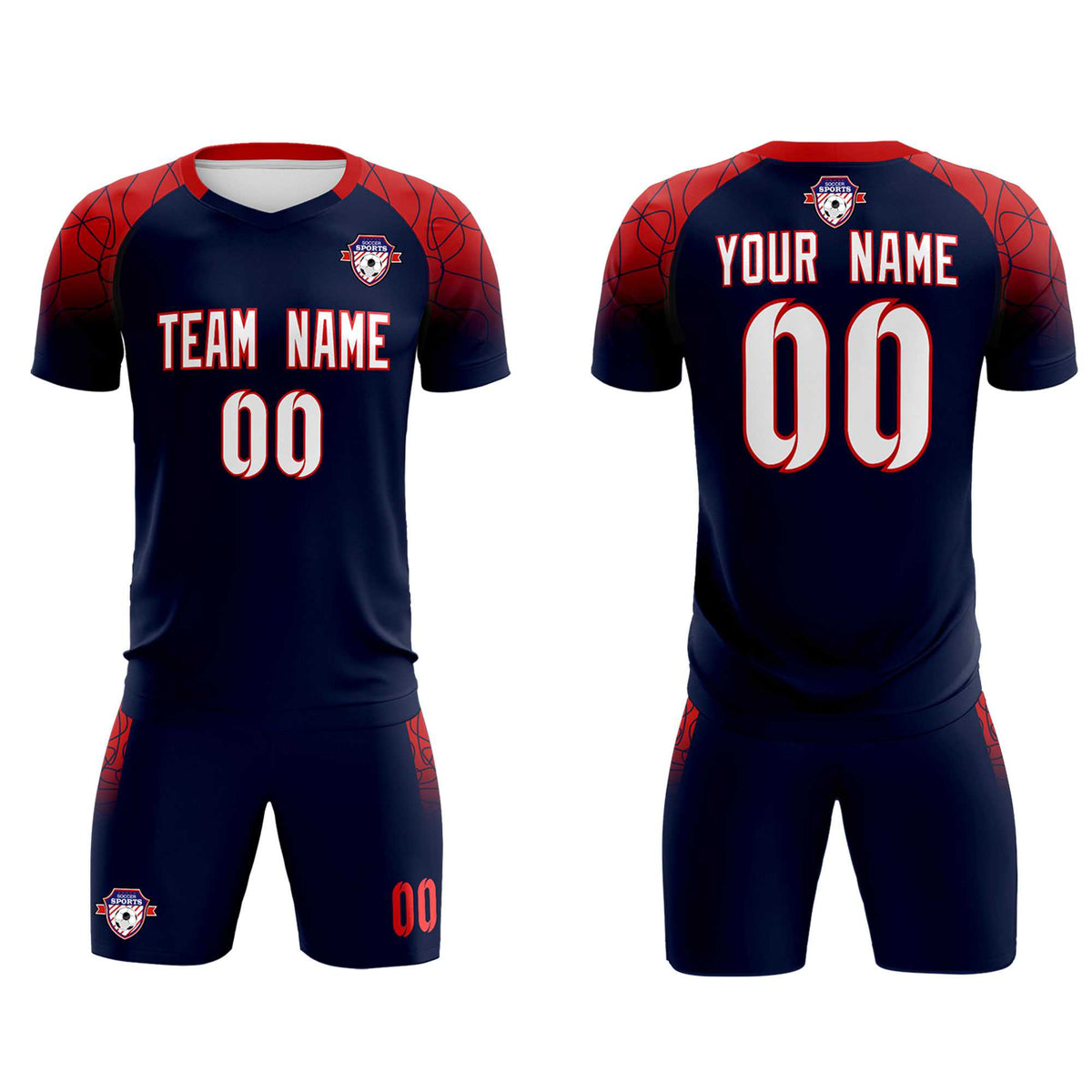 Custom Navy Classic Football Training Kit Jersey For Adults/Kids