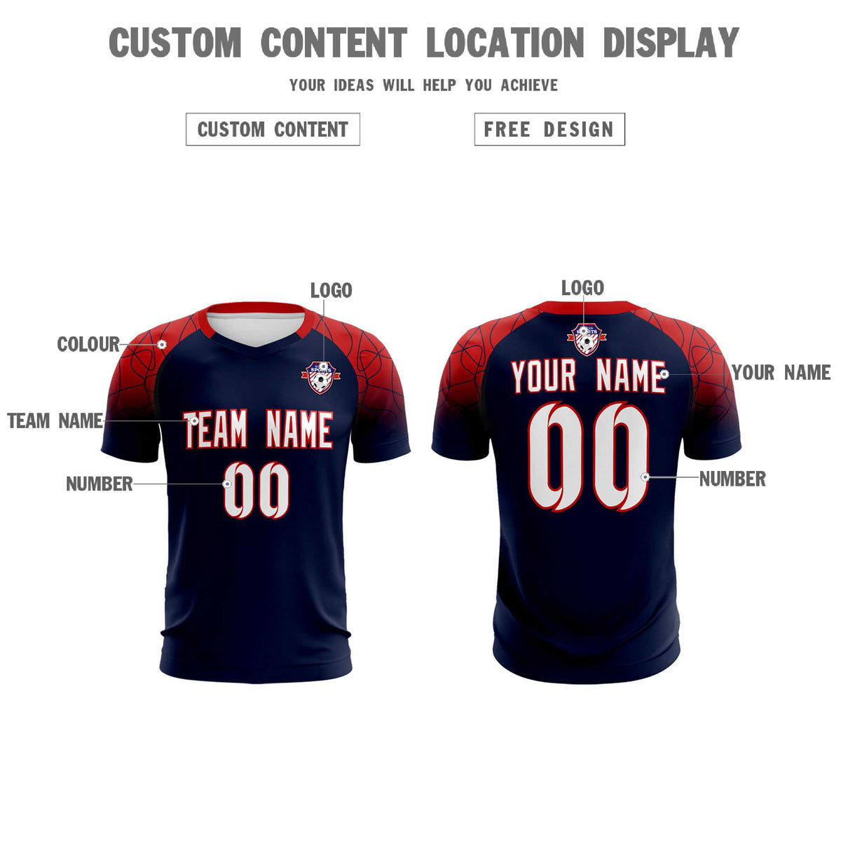 Custom Navy Classic Football Training Kit Jersey For Adults/Kids