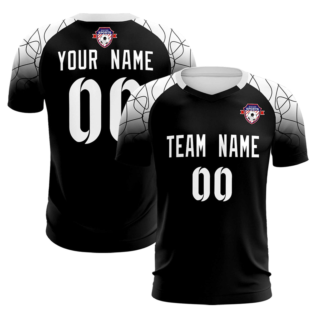 Custom Black Classic Football Training Kit Jersey For Adults/Kids