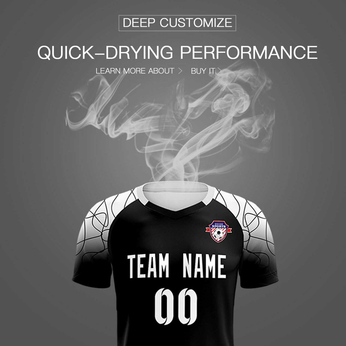 Custom Black Classic Football Training Kit Jersey For Adults/Kids