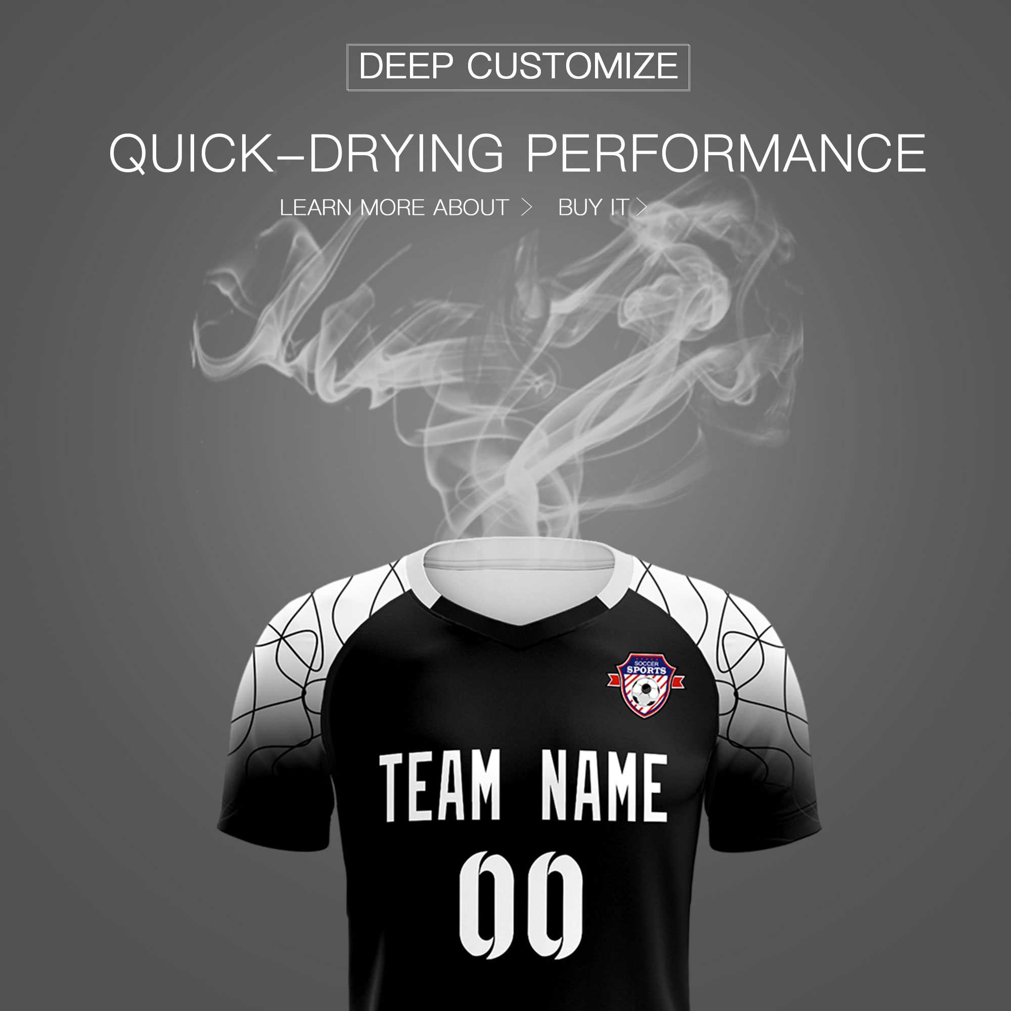 Custom Black Classic Football Training Kit Jersey For Adults/Kids
