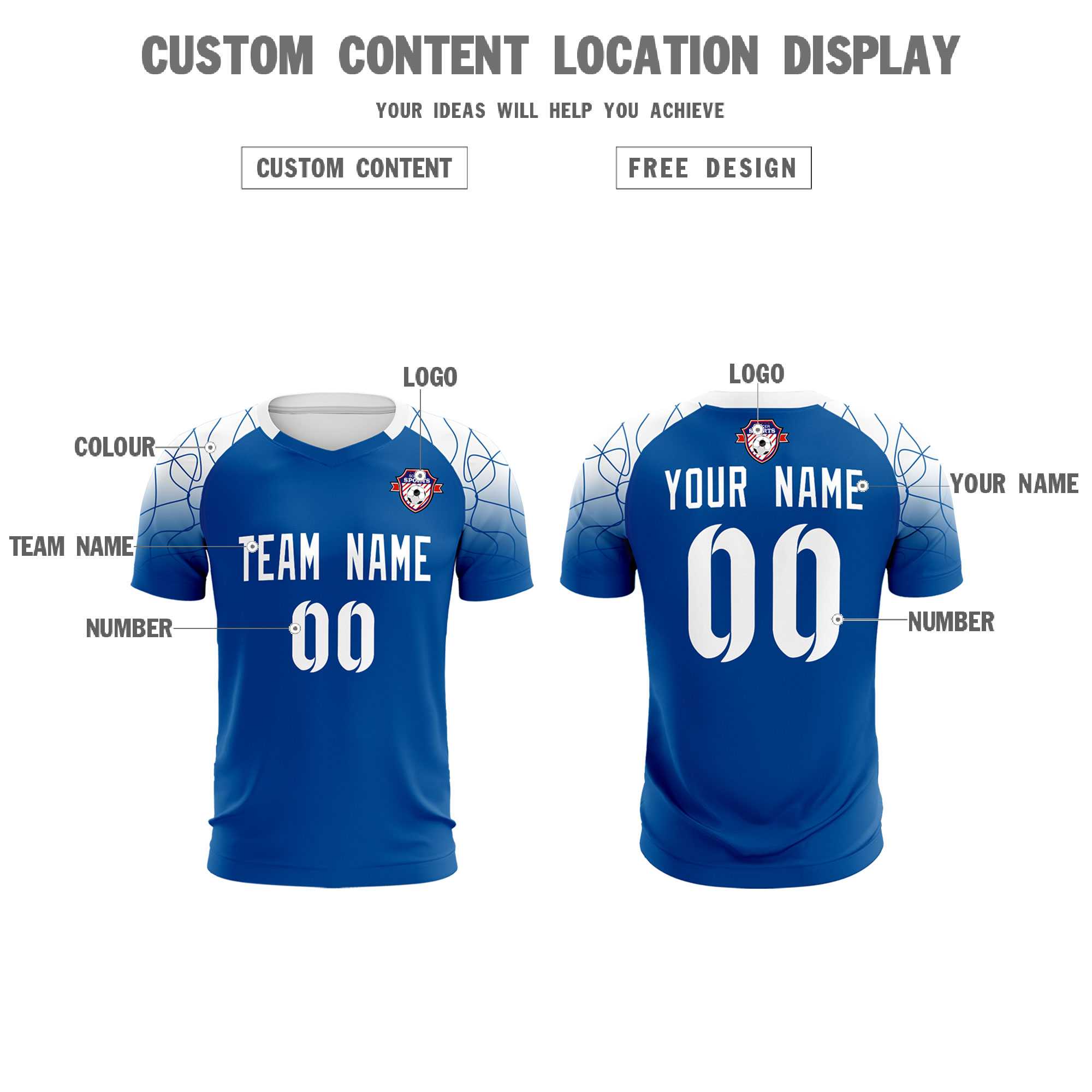 Custom Navy Classic Football Training Kit Jersey For Adults/Kids