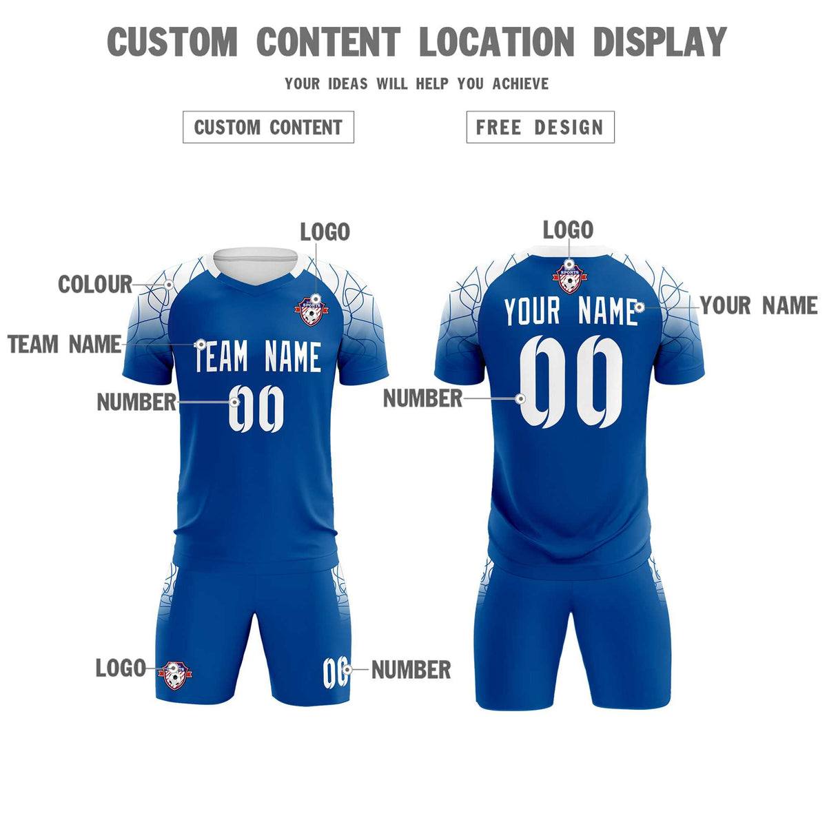 Custom Navy Classic Football Training Kit Jersey For Adults/Kids