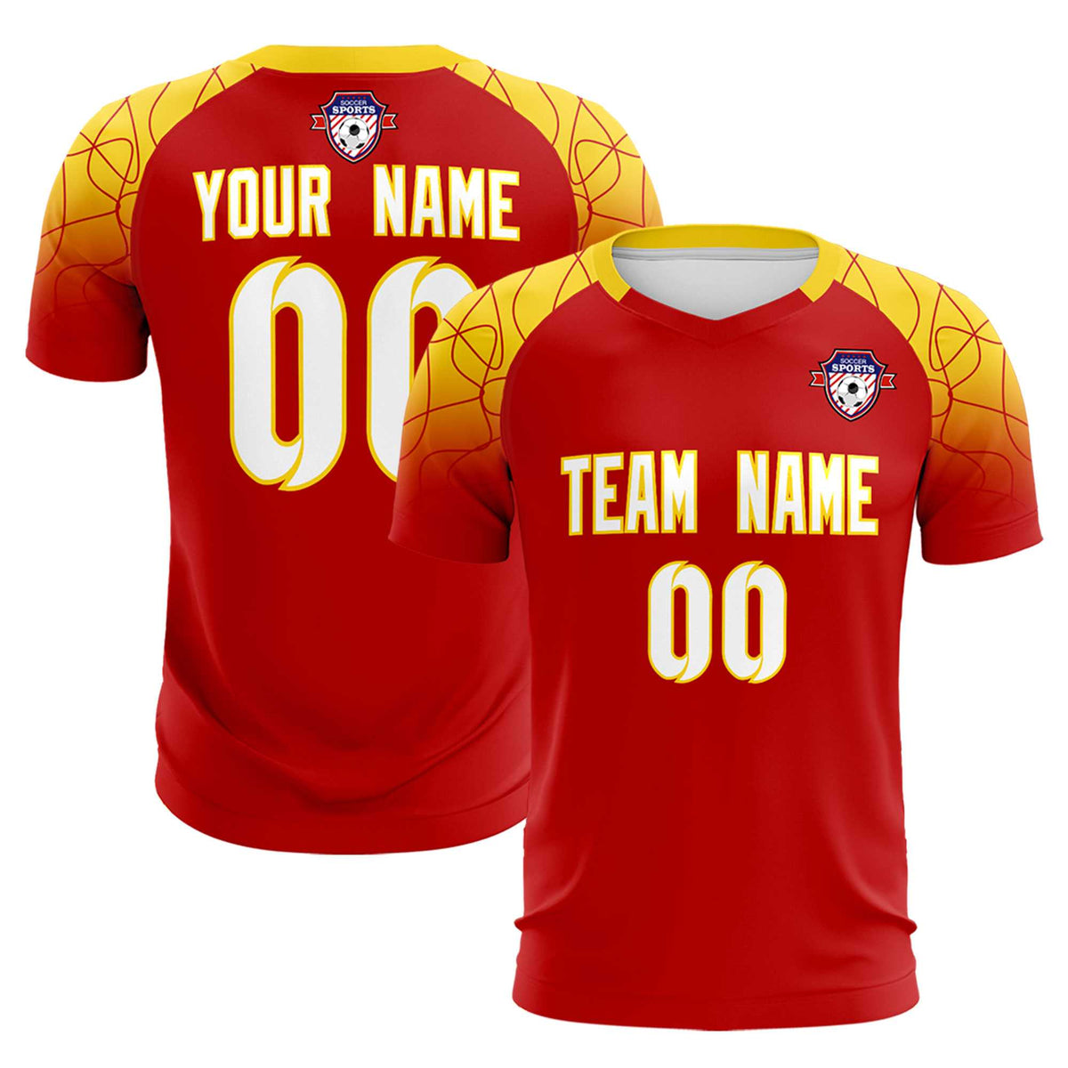 Custom Red Classic Football Training Kit Jersey For Adults/Kids