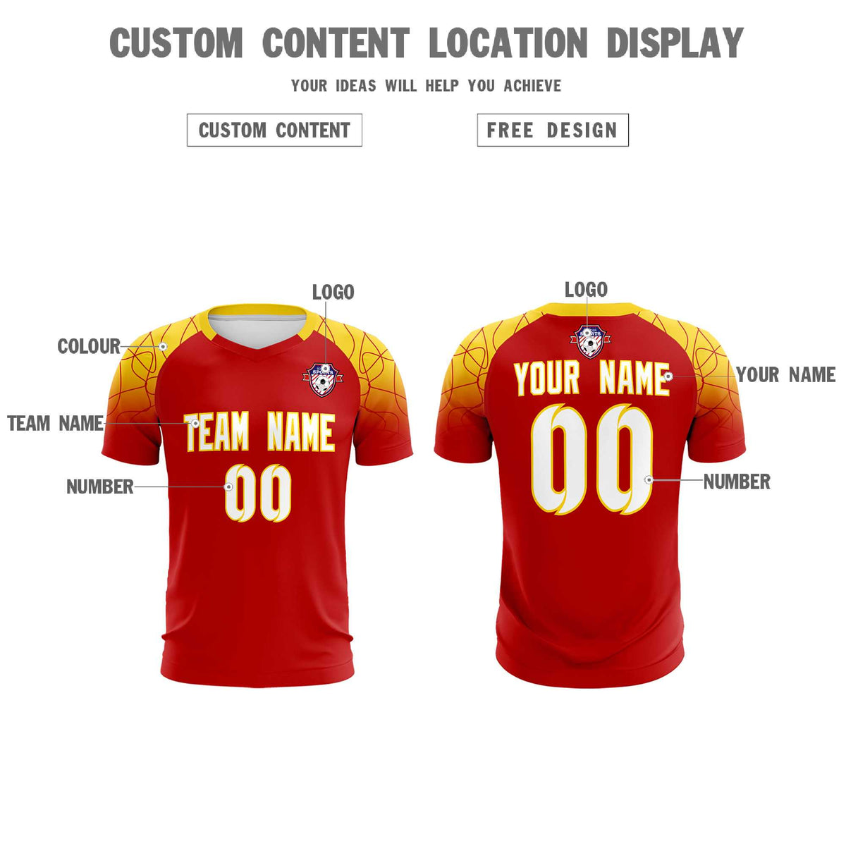 Custom Red Classic Football Training Kit Jersey For Adults/Kids