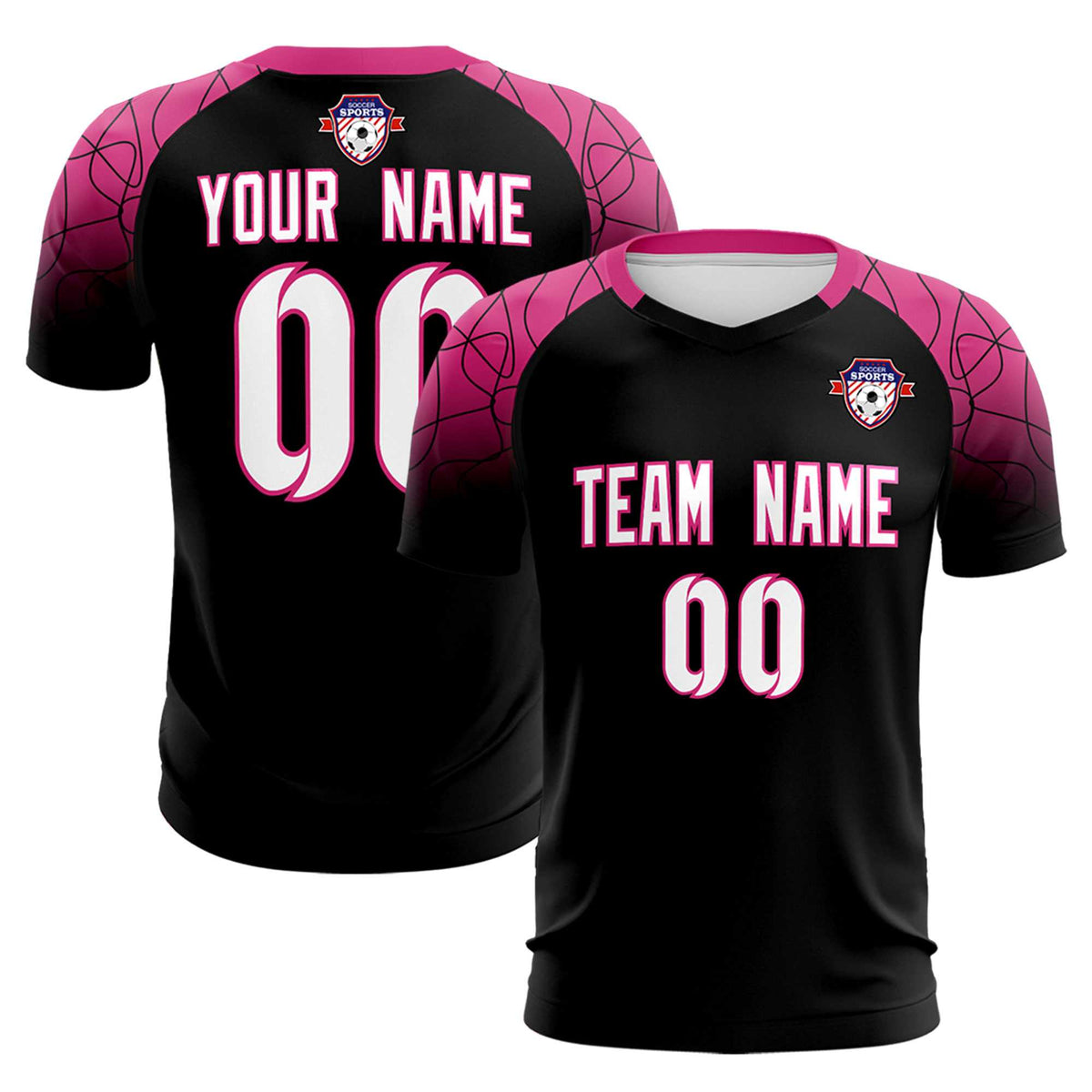 Custom Black Classic Football Training Kit Jersey For Adults/Kids