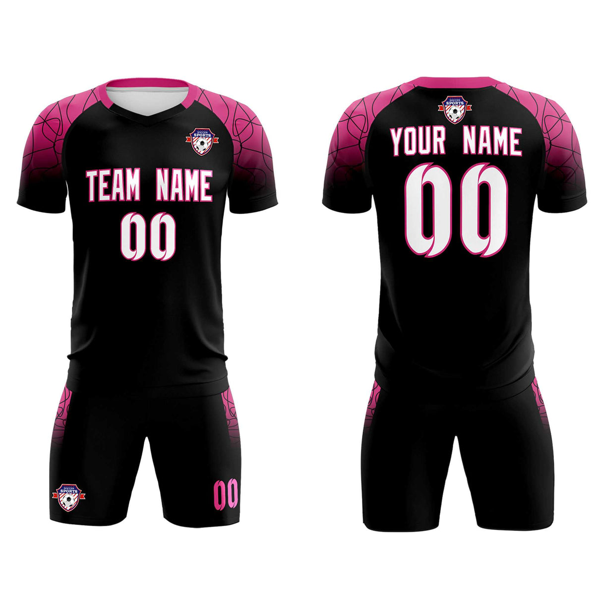 Custom Black Classic Football Training Kit Jersey For Adults/Kids