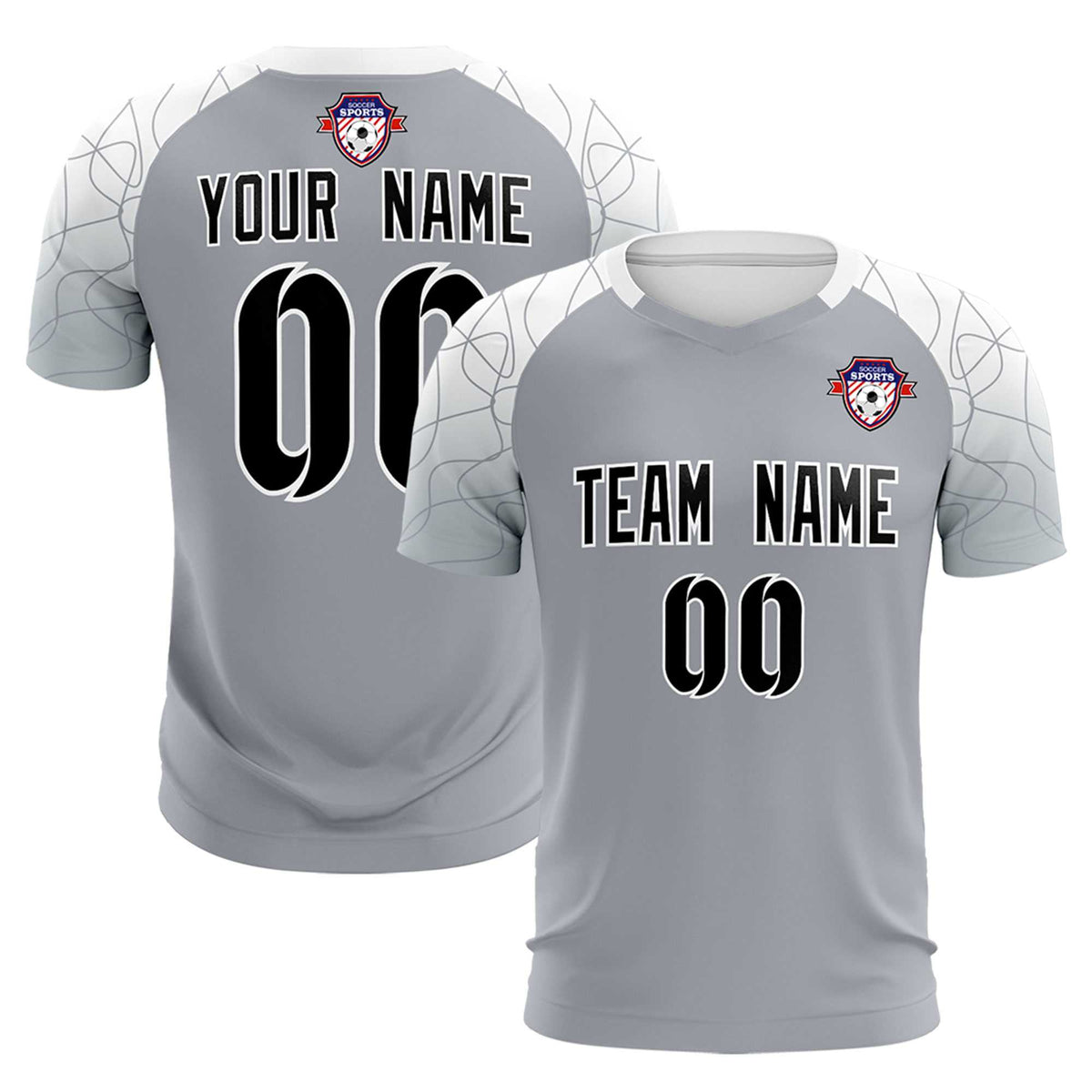 Custom Silver Classic Football Training Kit Jersey For Adults/Kids