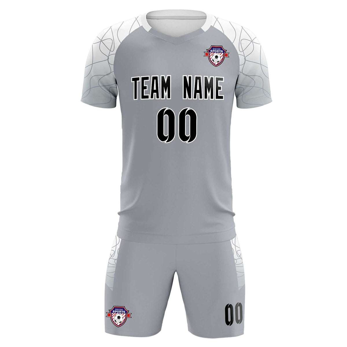 Custom Silver Classic Football Training Kit Jersey For Adults/Kids
