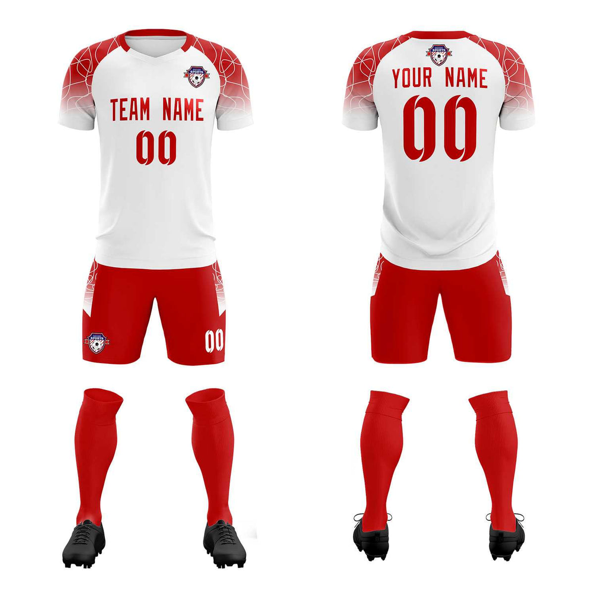 Custom White Classic Football Training Kit Jersey For Adults/Kids