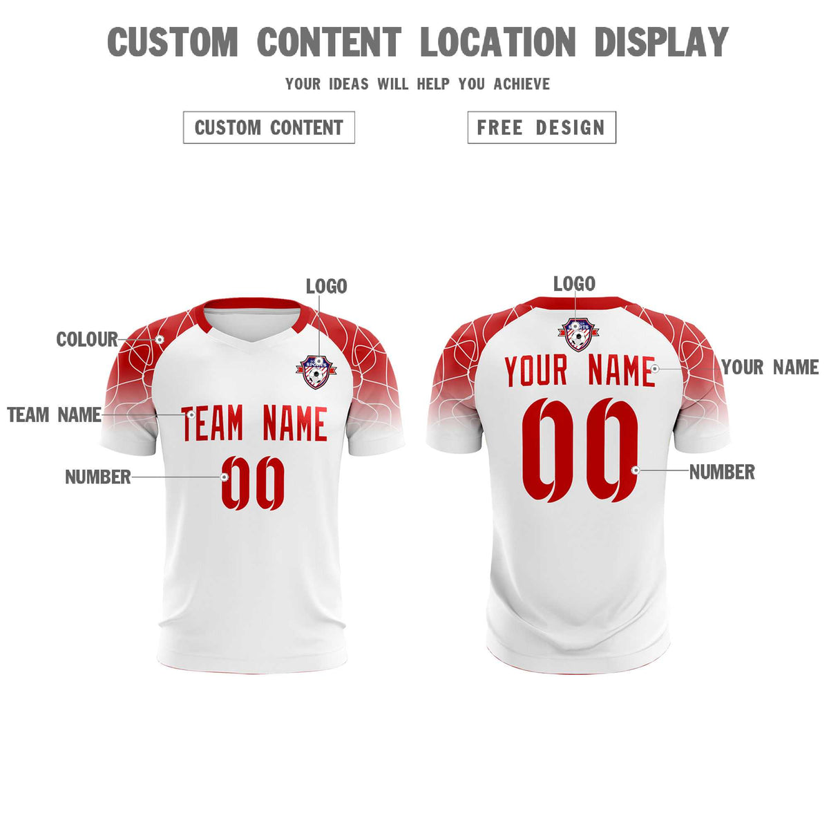 Custom White Classic Football Training Kit Jersey For Adults/Kids
