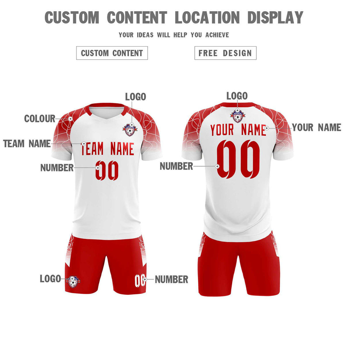 Custom White Classic Football Training Kit Jersey For Adults/Kids