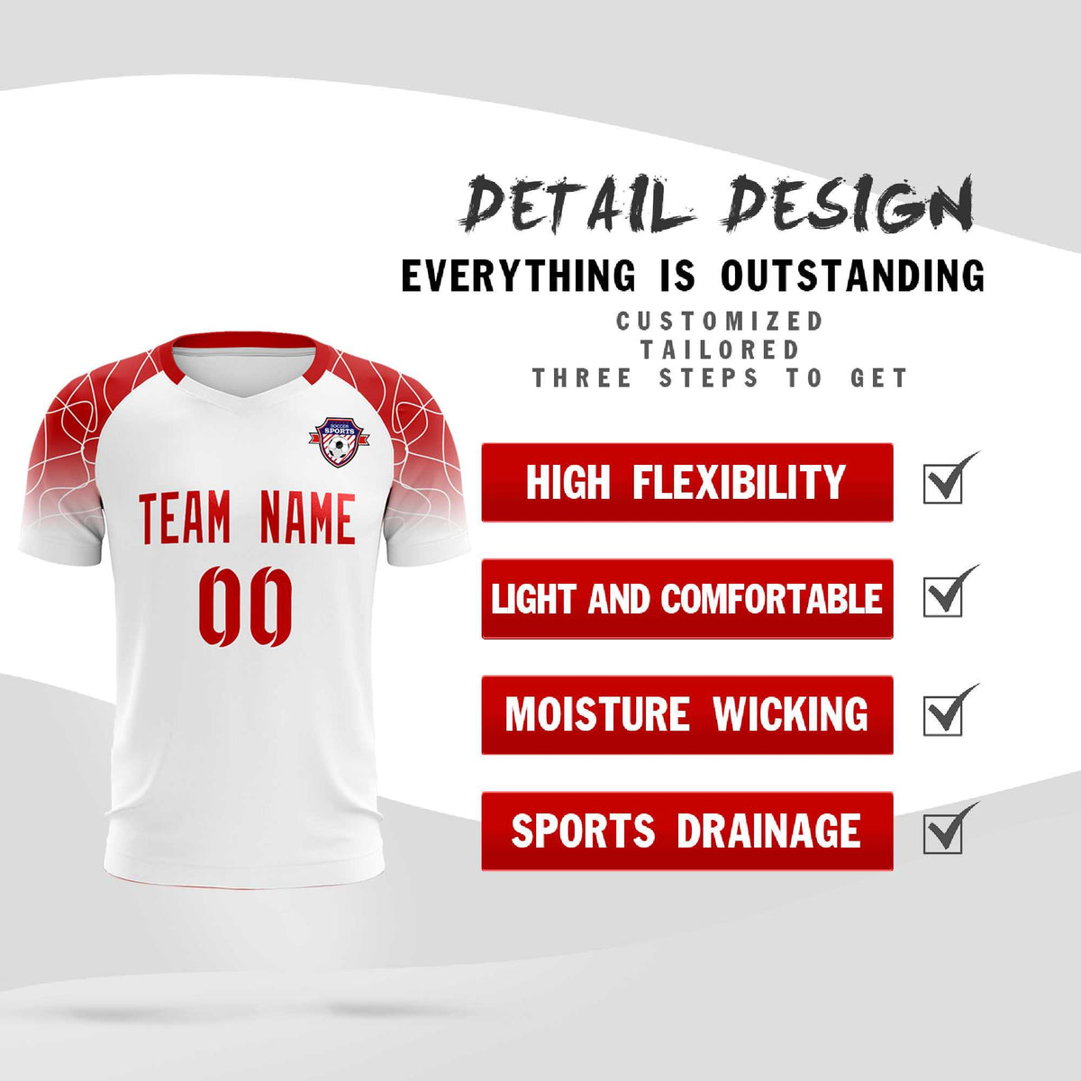 Custom White Classic Football Training Kit Jersey For Adults/Kids