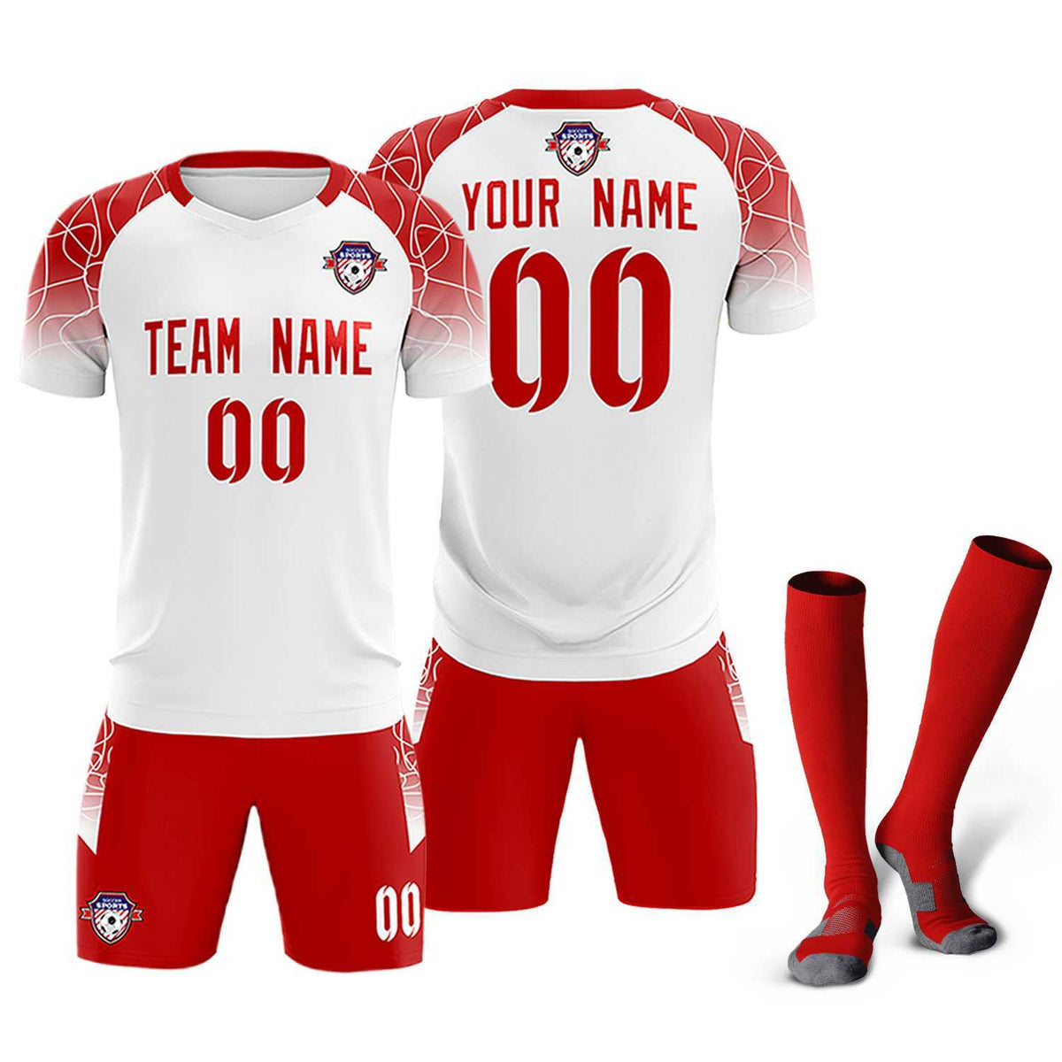 Custom White Classic Football Training Kit Jersey For Adults/Kids