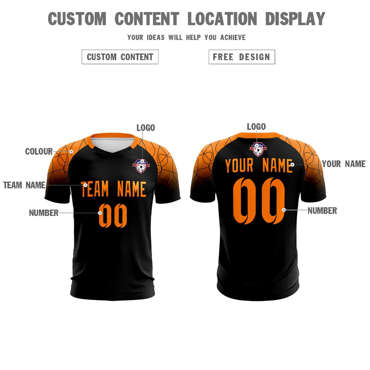 Custom Black Classic Football Training Kit Jersey For Adults/Kids
