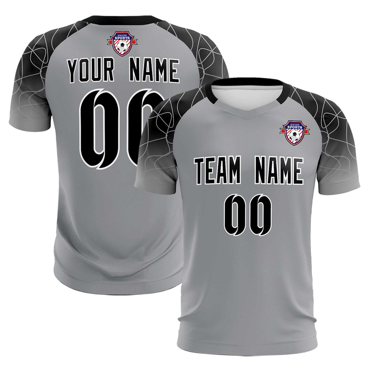 Custom Silver Classic Football Training Kit Jersey For Adults/Kids