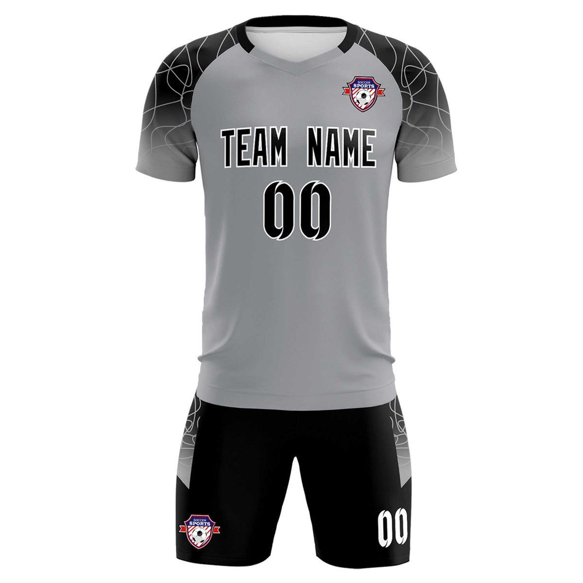 Custom Silver Classic Football Training Kit Jersey For Adults/Kids