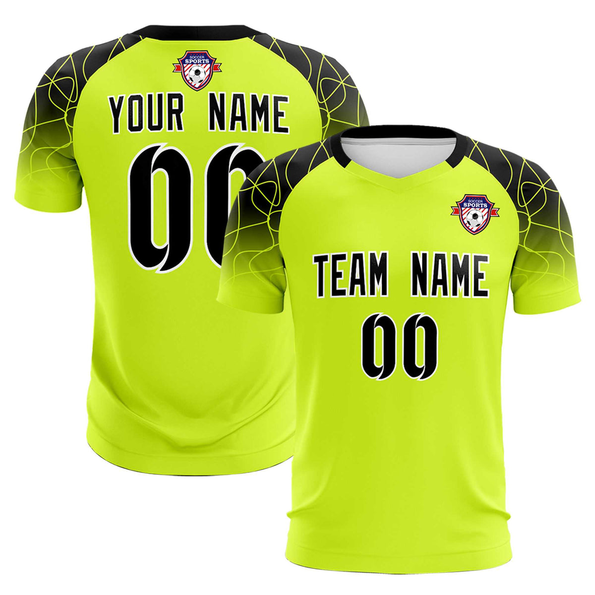 Custom Neon Green Classic Football Training Kit Jersey For Adults/Kids