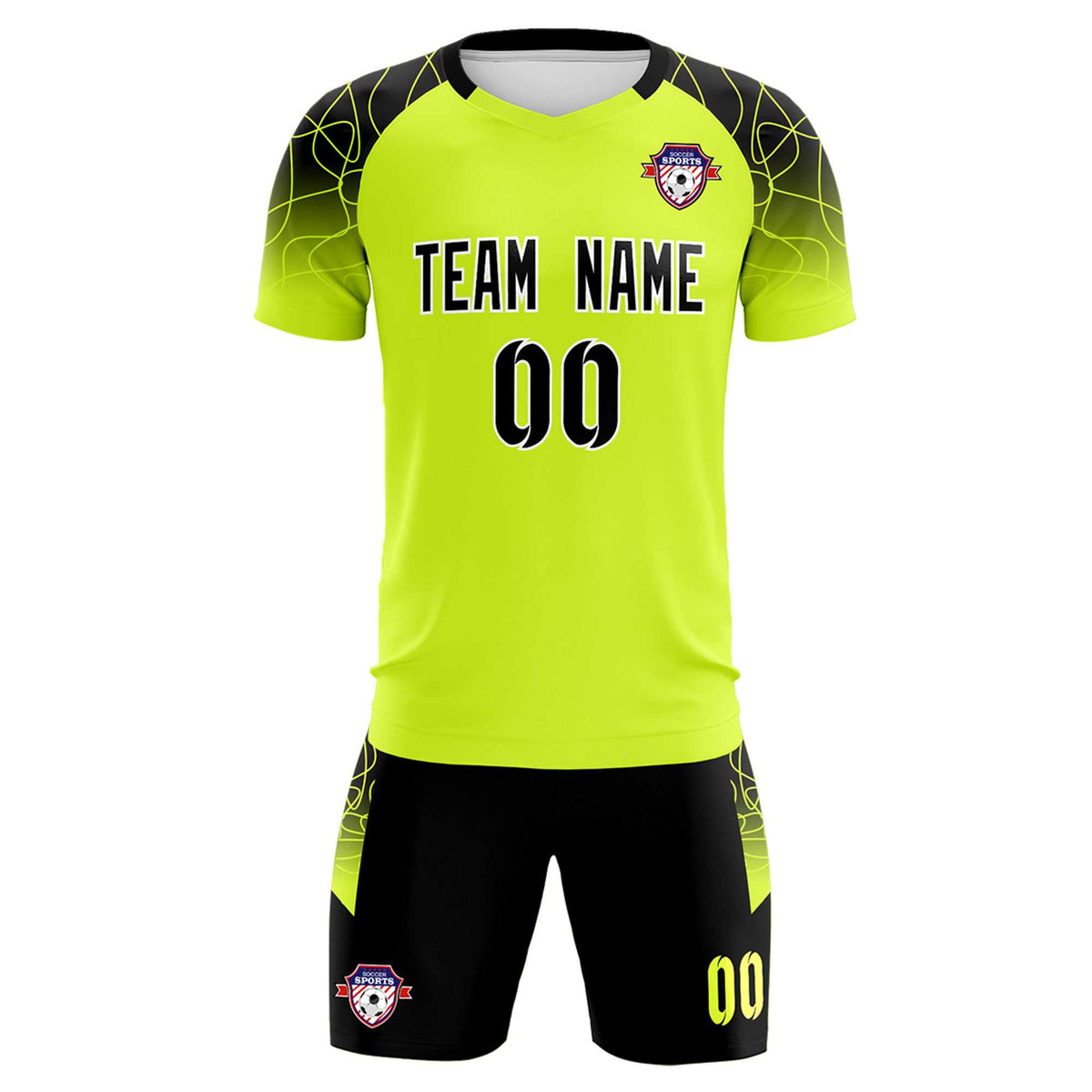 Custom Neon Green Classic Football Training Kit Jersey For Adults/Kids
