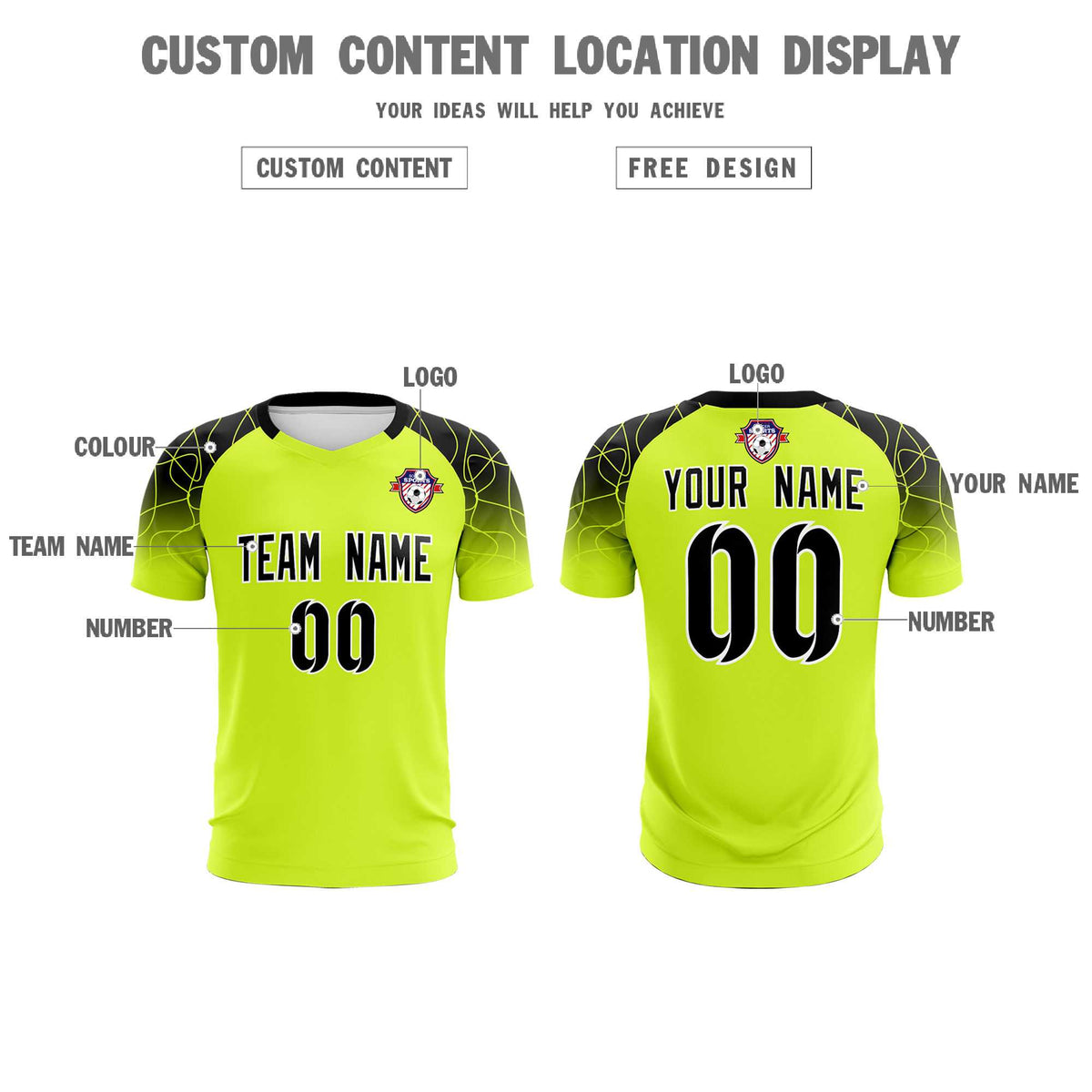 Custom Neon Green Classic Football Training Kit Jersey For Adults/Kids