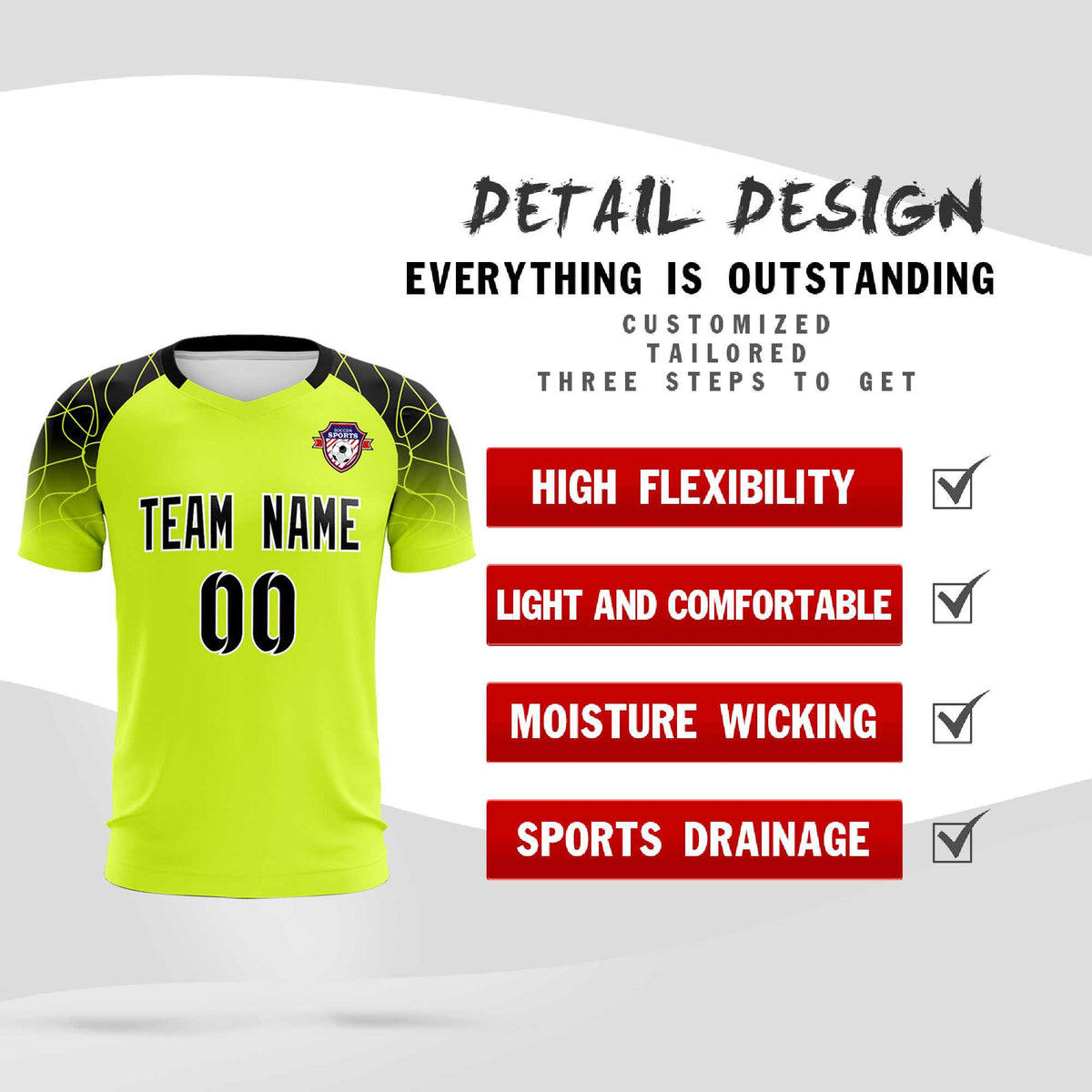 Custom Neon Green Classic Football Training Kit Jersey For Adults/Kids