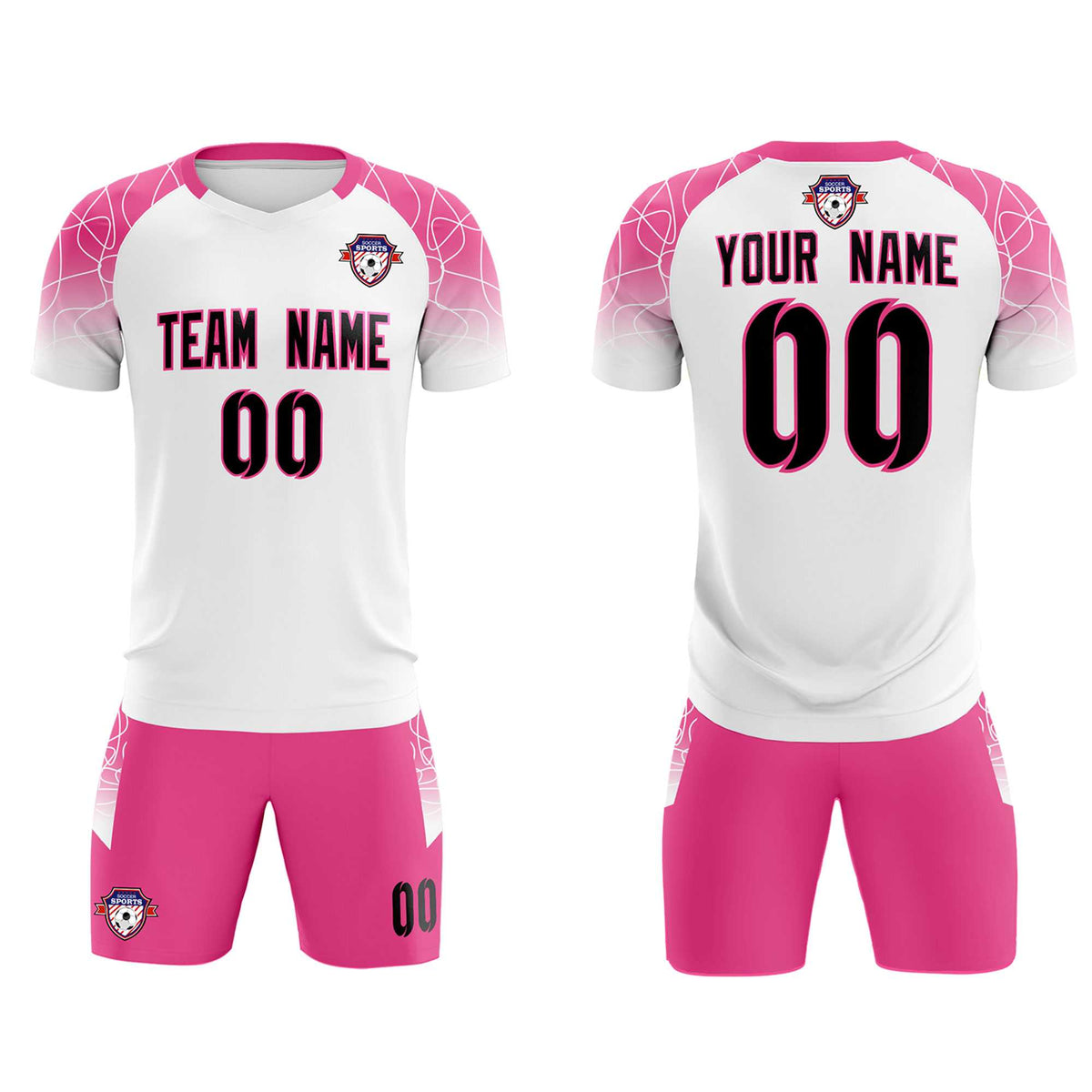 Custom White Classic Football Training Kit Jersey For Adults/Kids
