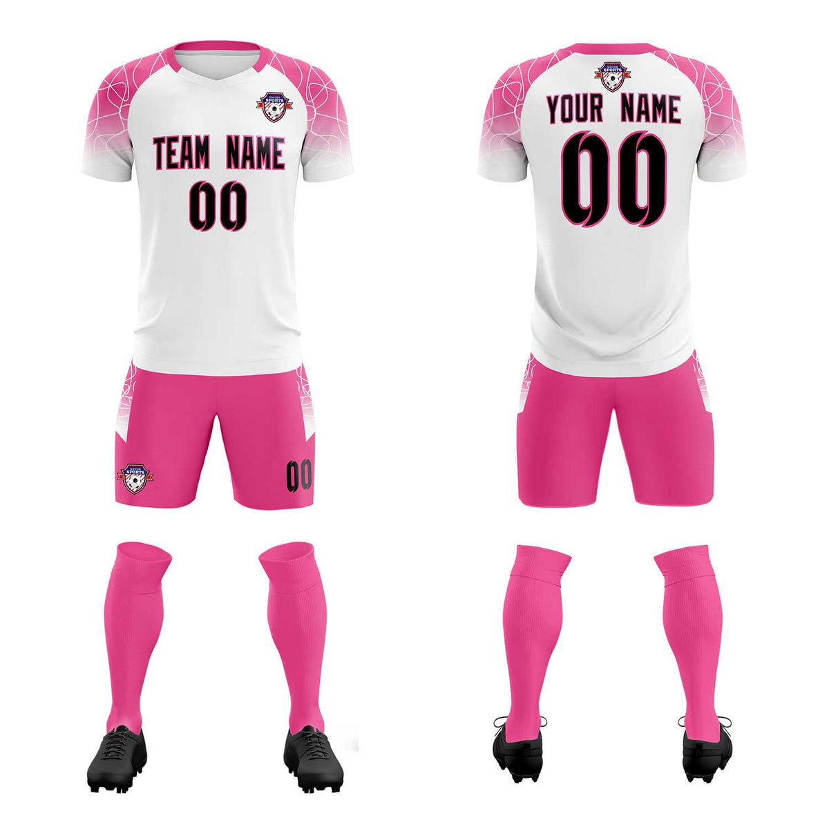 Custom White Classic Football Training Kit Jersey For Adults/Kids