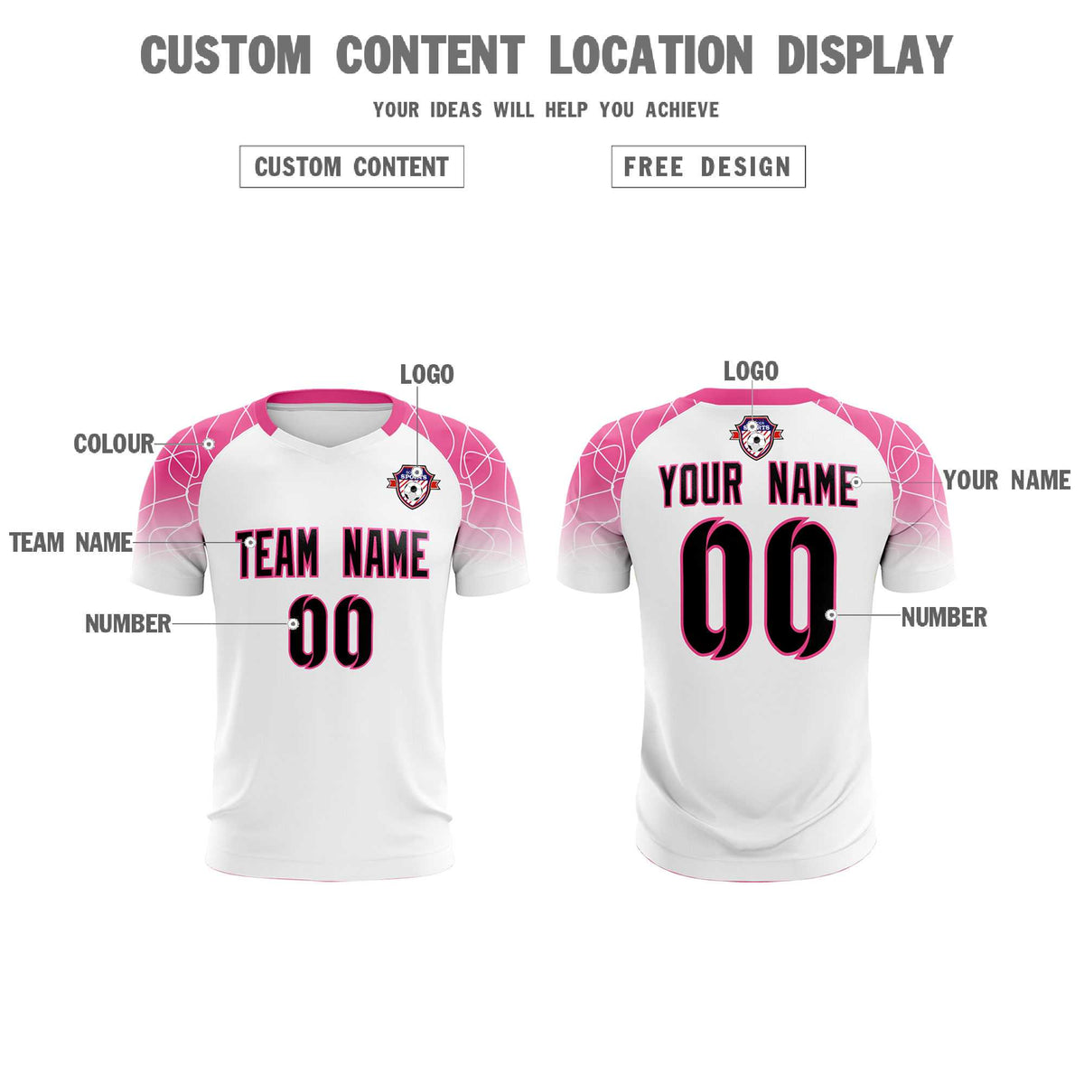 Custom White Classic Football Training Kit Jersey For Adults/Kids