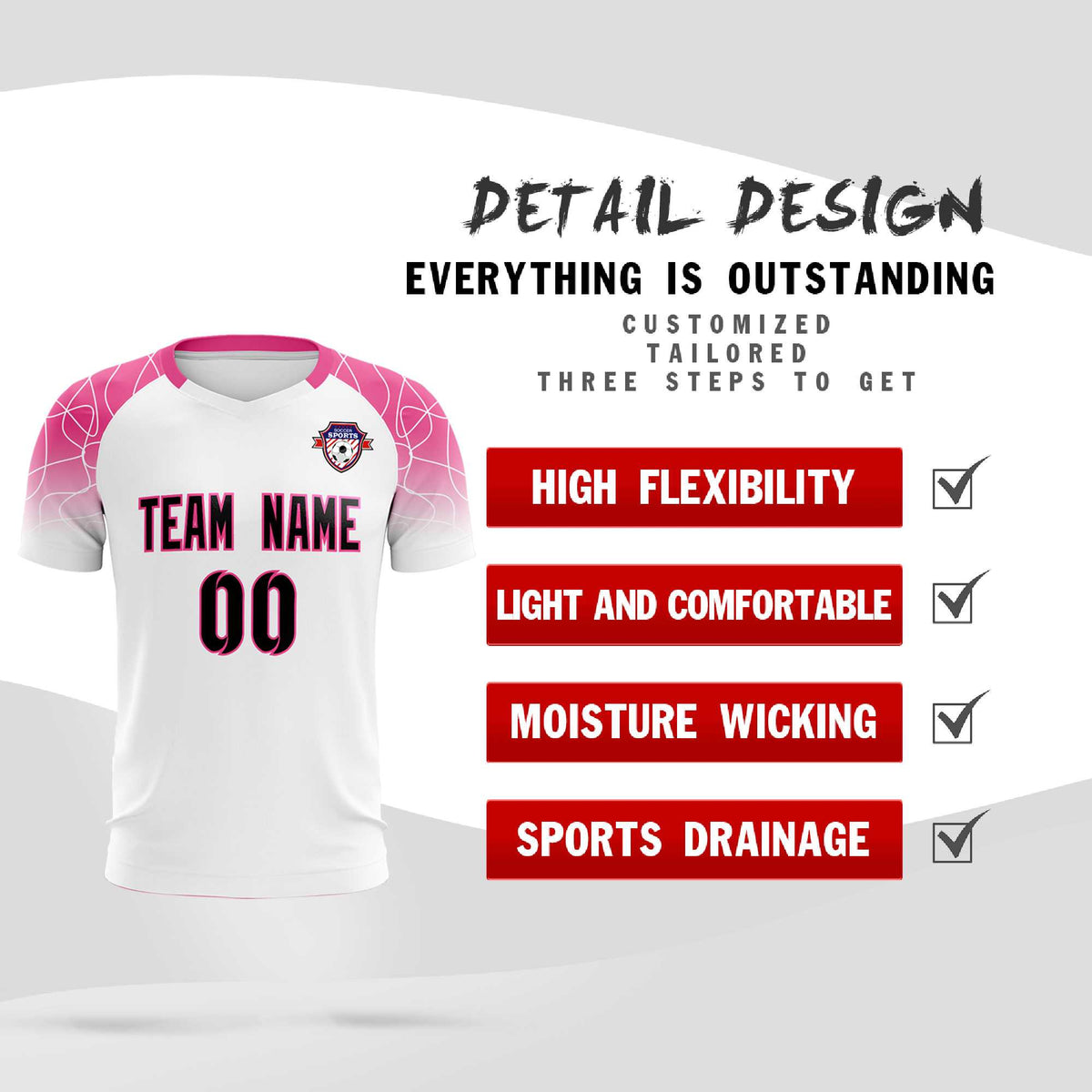 Custom White Classic Football Training Kit Jersey For Adults/Kids