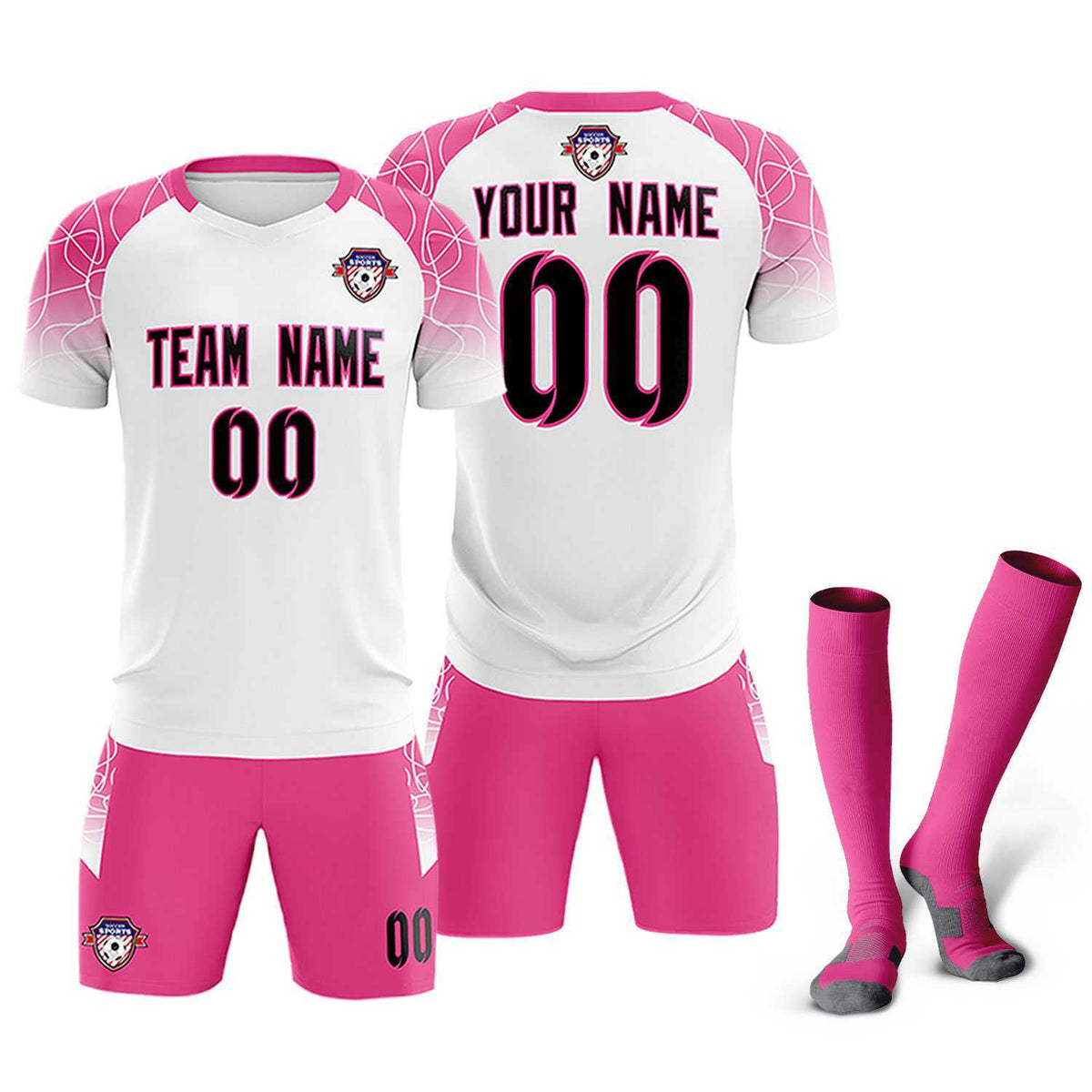 Custom White Classic Football Training Kit Jersey For Adults/Kids