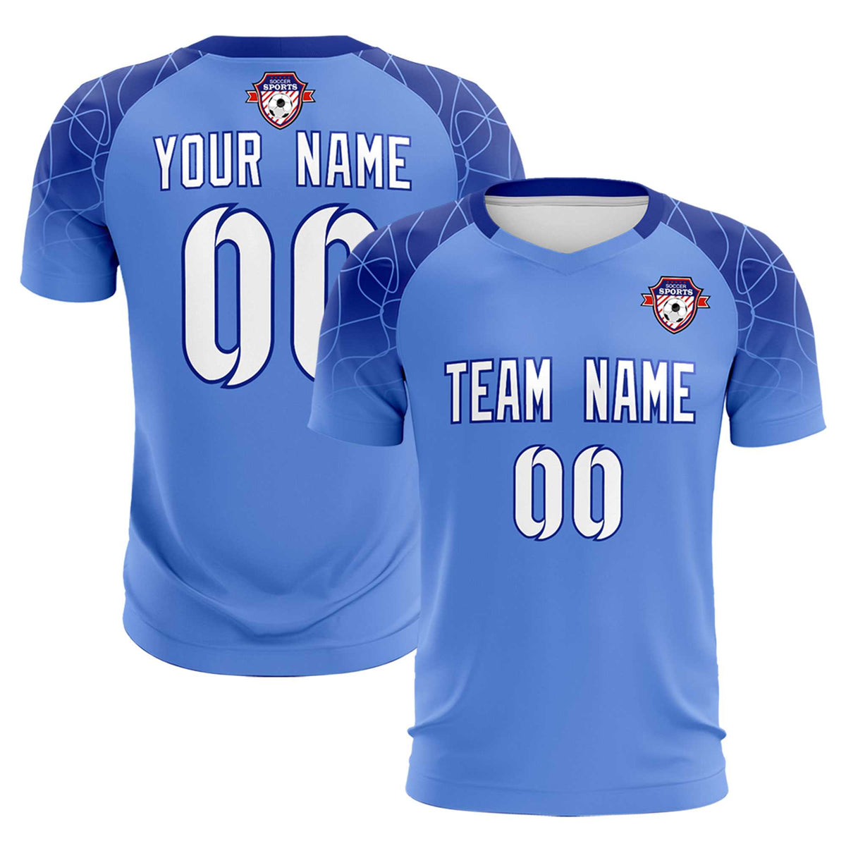 Custom Light Blue Classic Football Training Kit Jersey For Adults/Kids