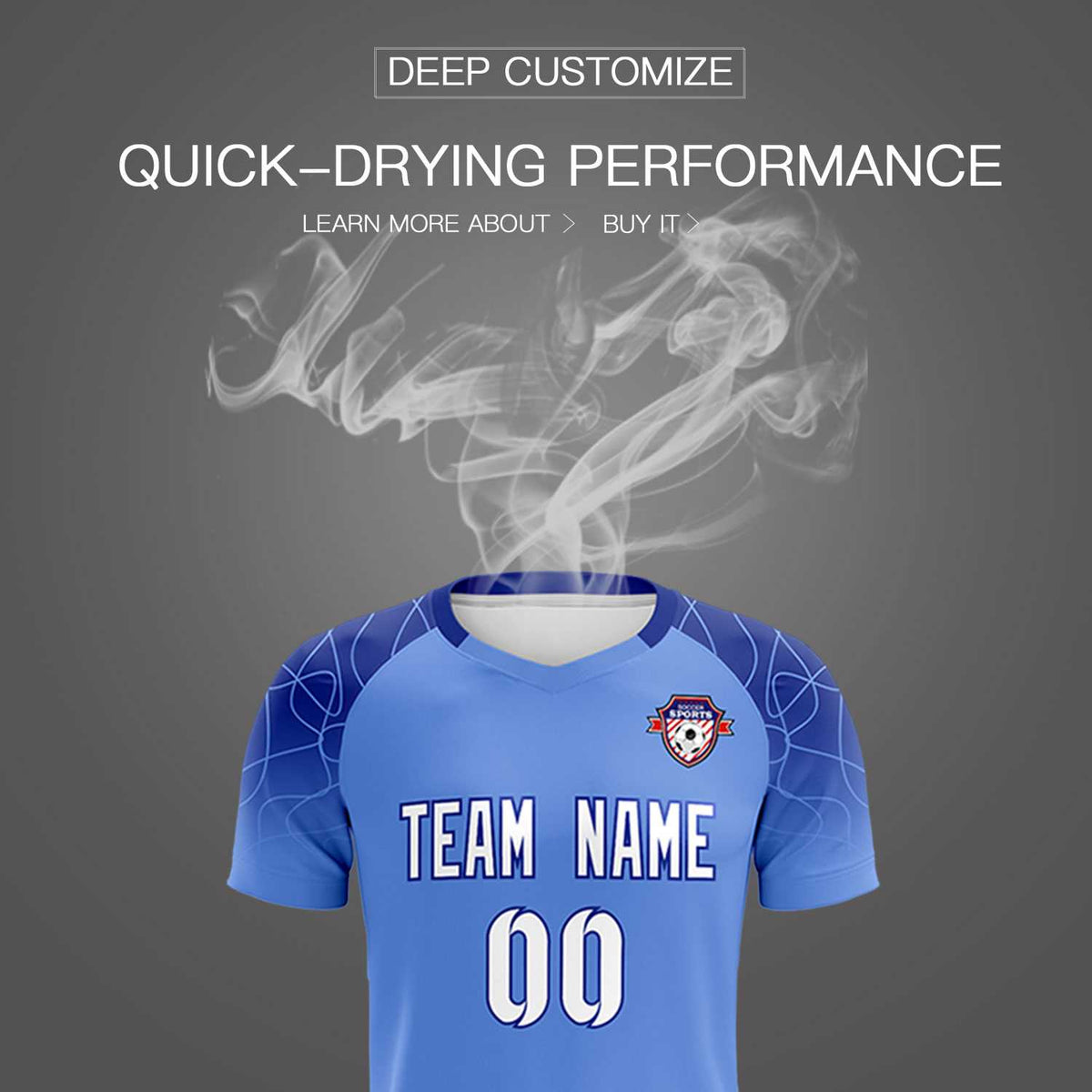 Custom Light Blue Classic Football Training Kit Jersey For Adults/Kids